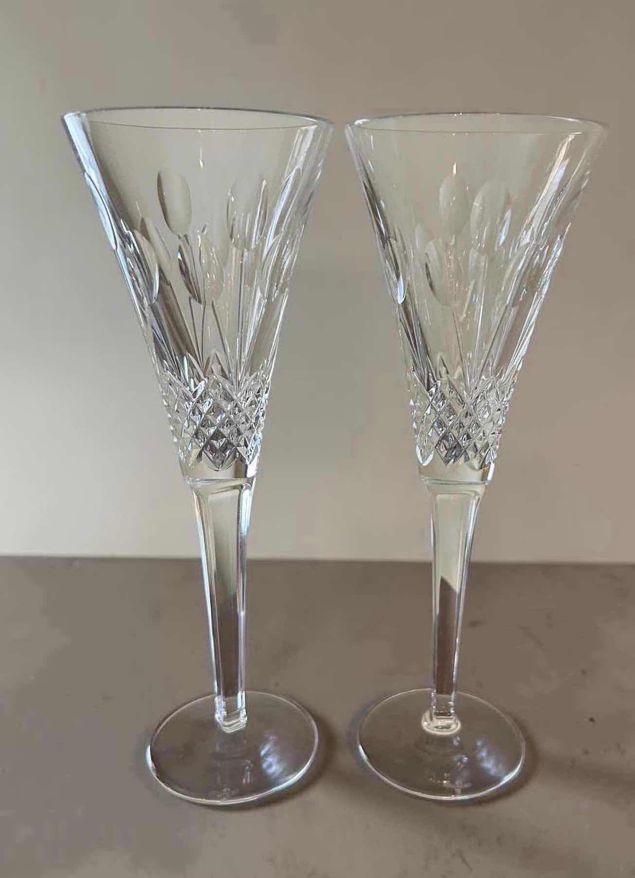 Photo 1 of 3- WATERFORD CRYSTAL MILLENNIUM COLLECTION PROSPERITY TOASTING FLUTES $129