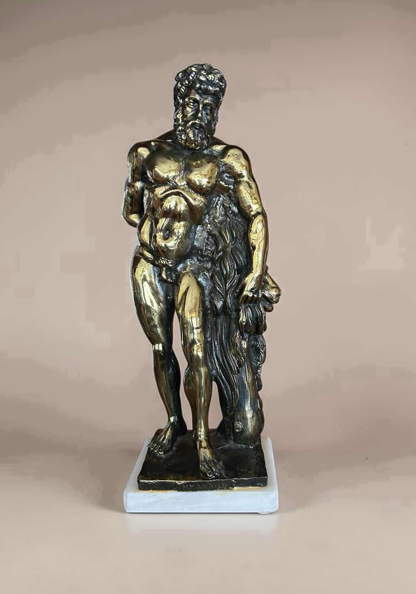 Photo 1 of GOLD COLORED FARNESE HERCULES STATUE H 9"