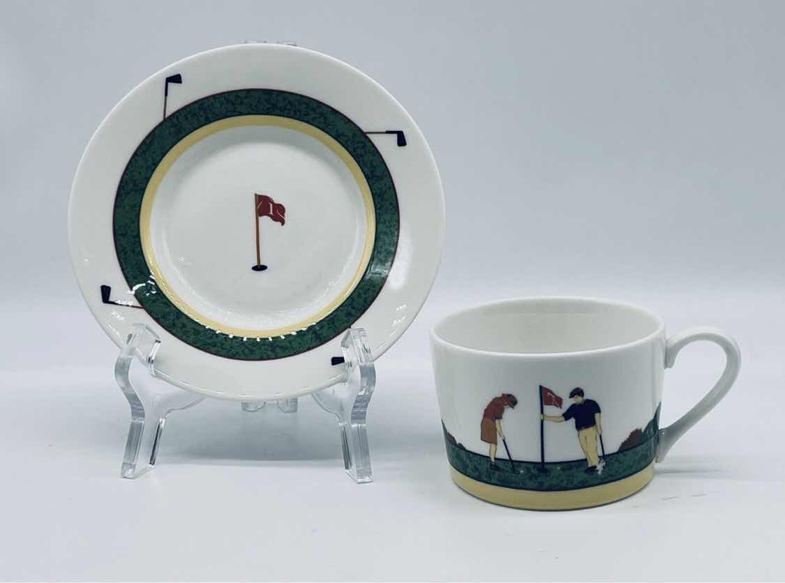 Photo 1 of 12-CHRISTOPHER STUART RETIRED "FAIRWAY" CUP / SAUCER  W CASE