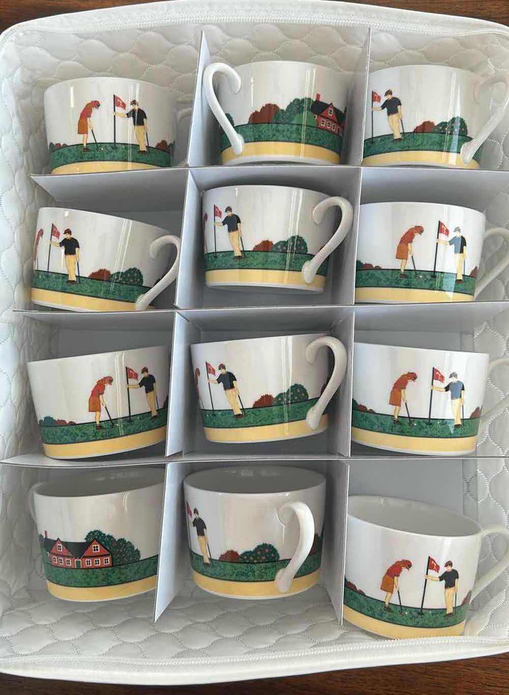 Photo 1 of 12-CHRISTOPHER STUART RETIRED "FAIRWAY" CUP / SAUCER  W CASE