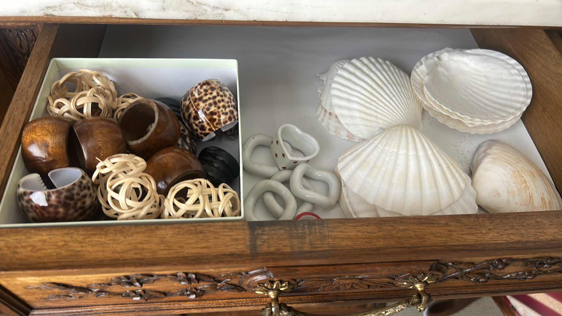 Photo 1 of CONTENTS OF DRAWER NAPKIN HOLDERS SEA SHELLS