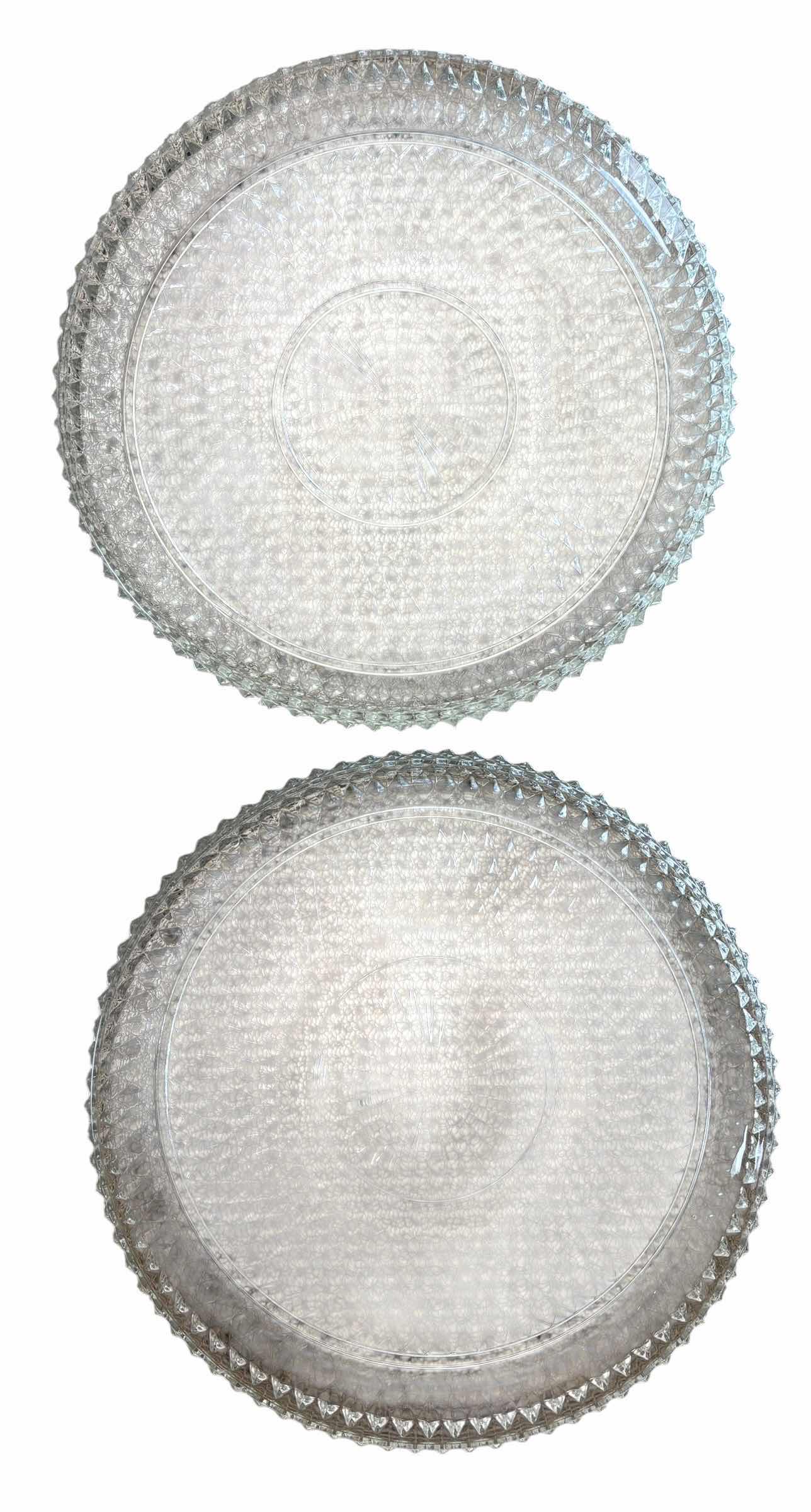 Photo 1 of GLASS SERVING PLATTERS (4) 12.5”-15.5”D