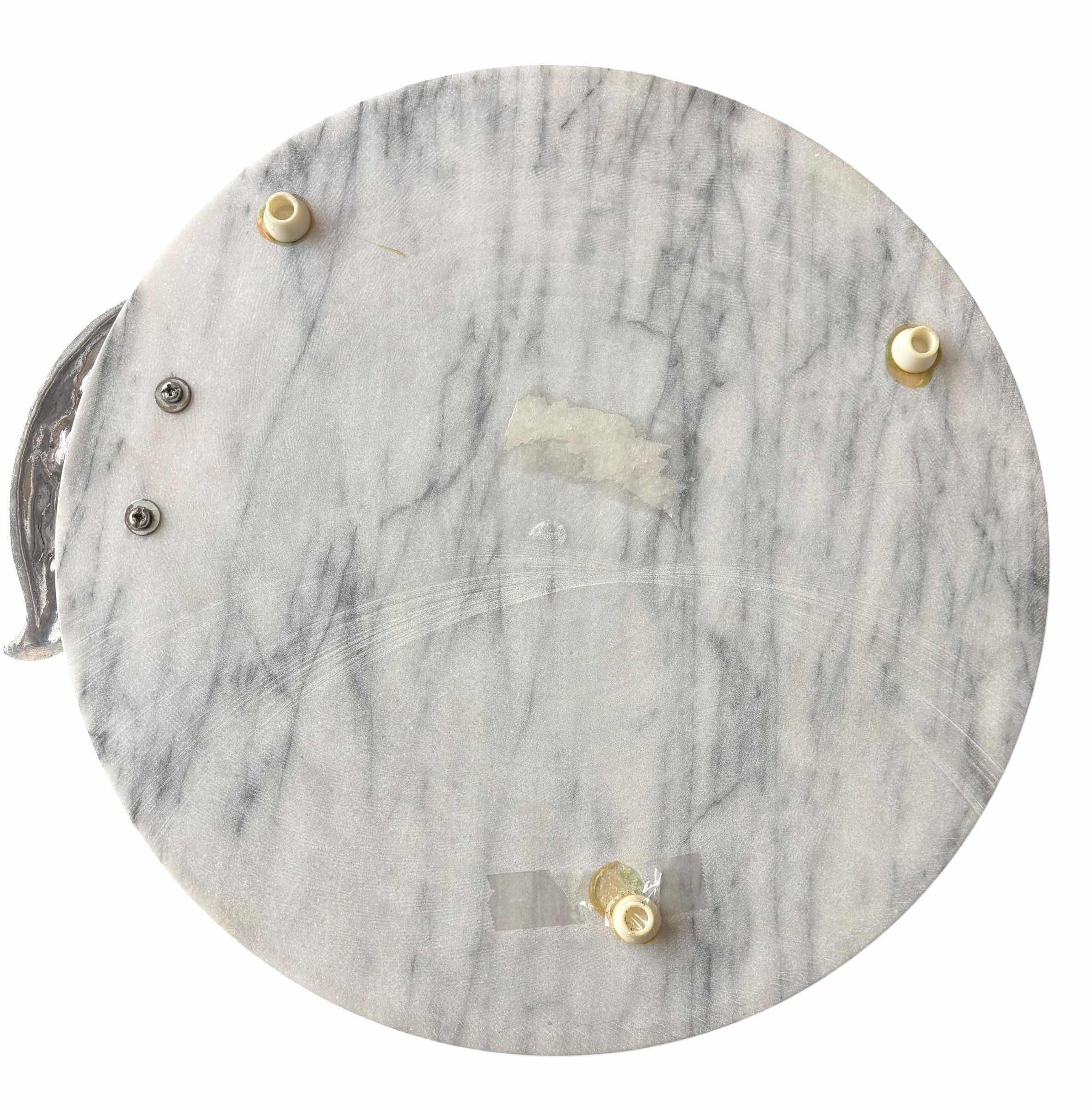 Photo 1 of MARBLE SERVING BOARD 14”D (SEE NOTES), MARBLE WINE BOTTLE CHILLER H7” & MATCHING SMALL SERVING BOARDS (2) 8”D