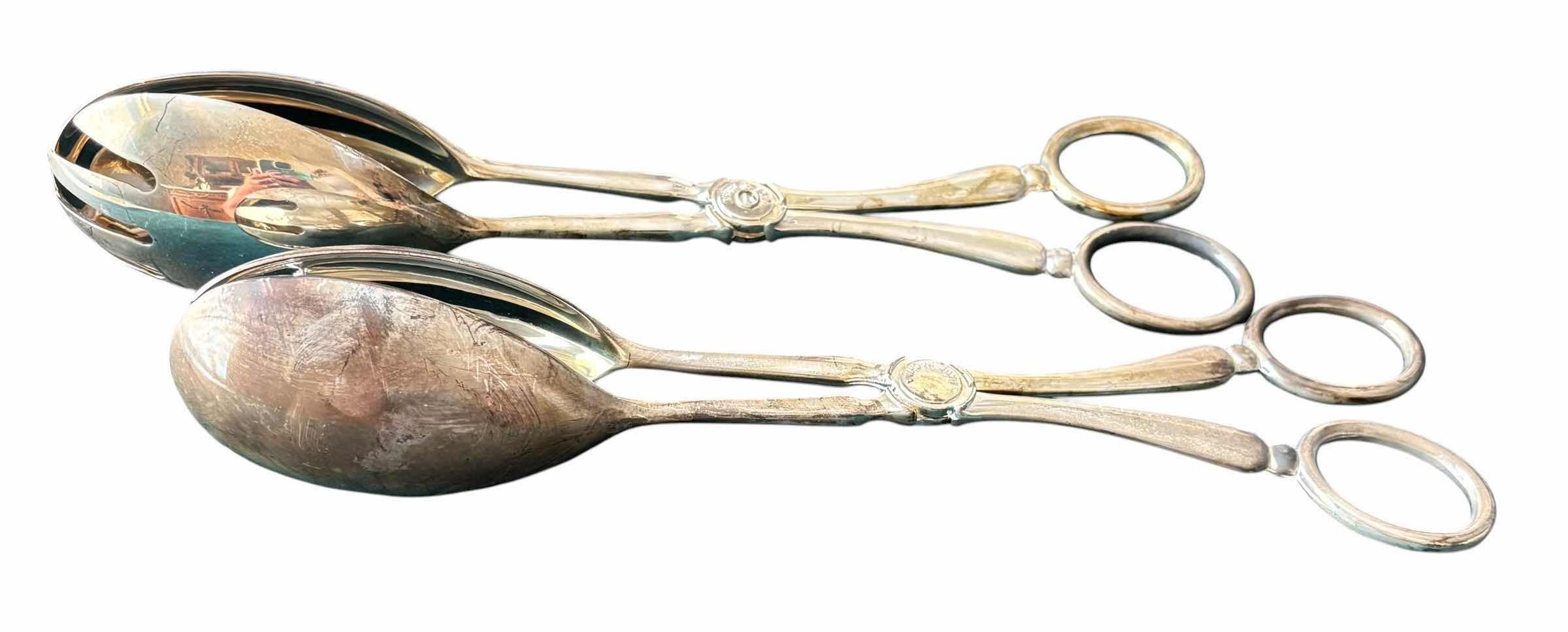 Photo 1 of VINTAGE SILVER PLATED SERVING TONGS (3)