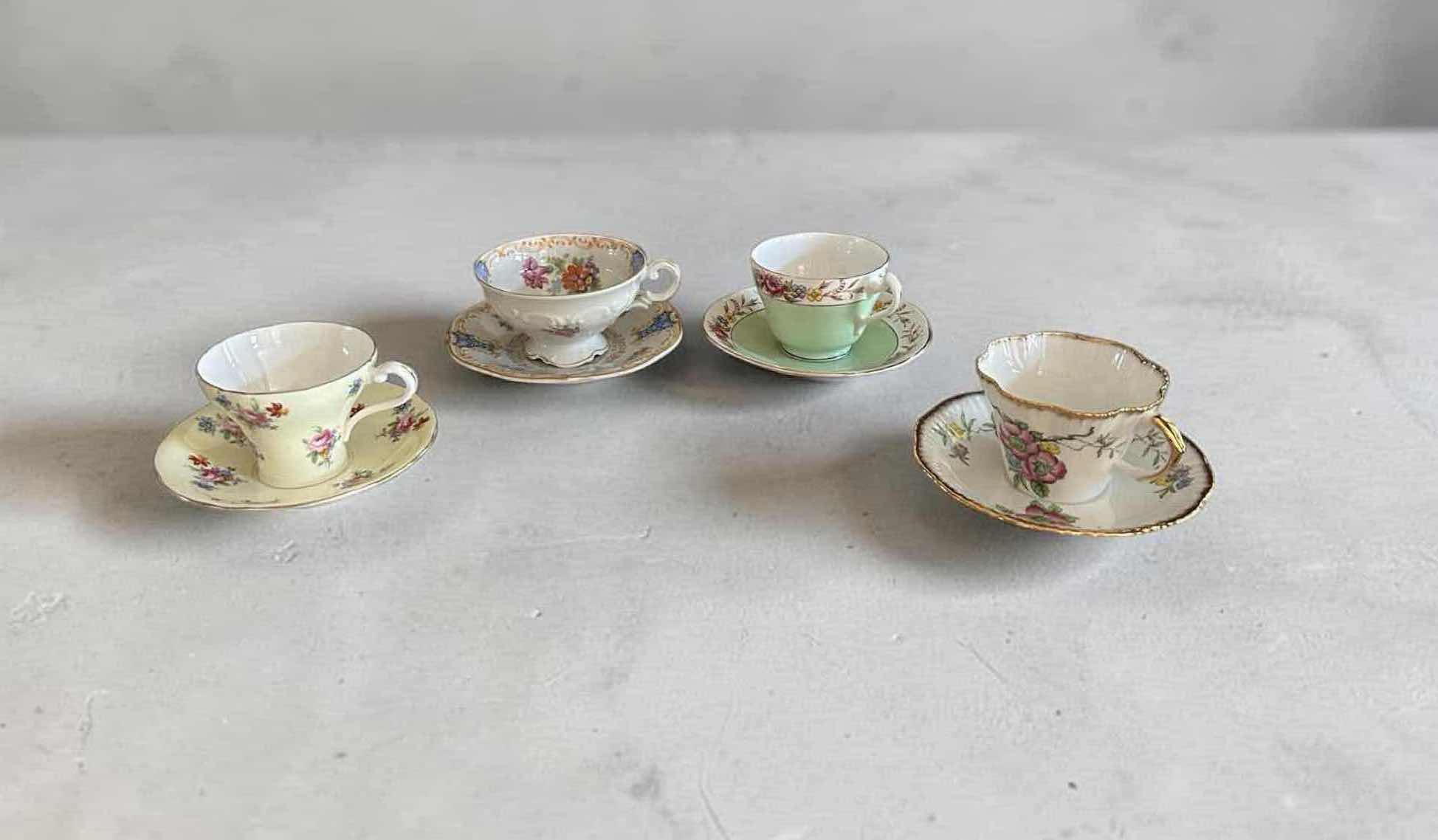 Photo 1 of 4- FINE PORCELAIN TEACUPS / SAUCER