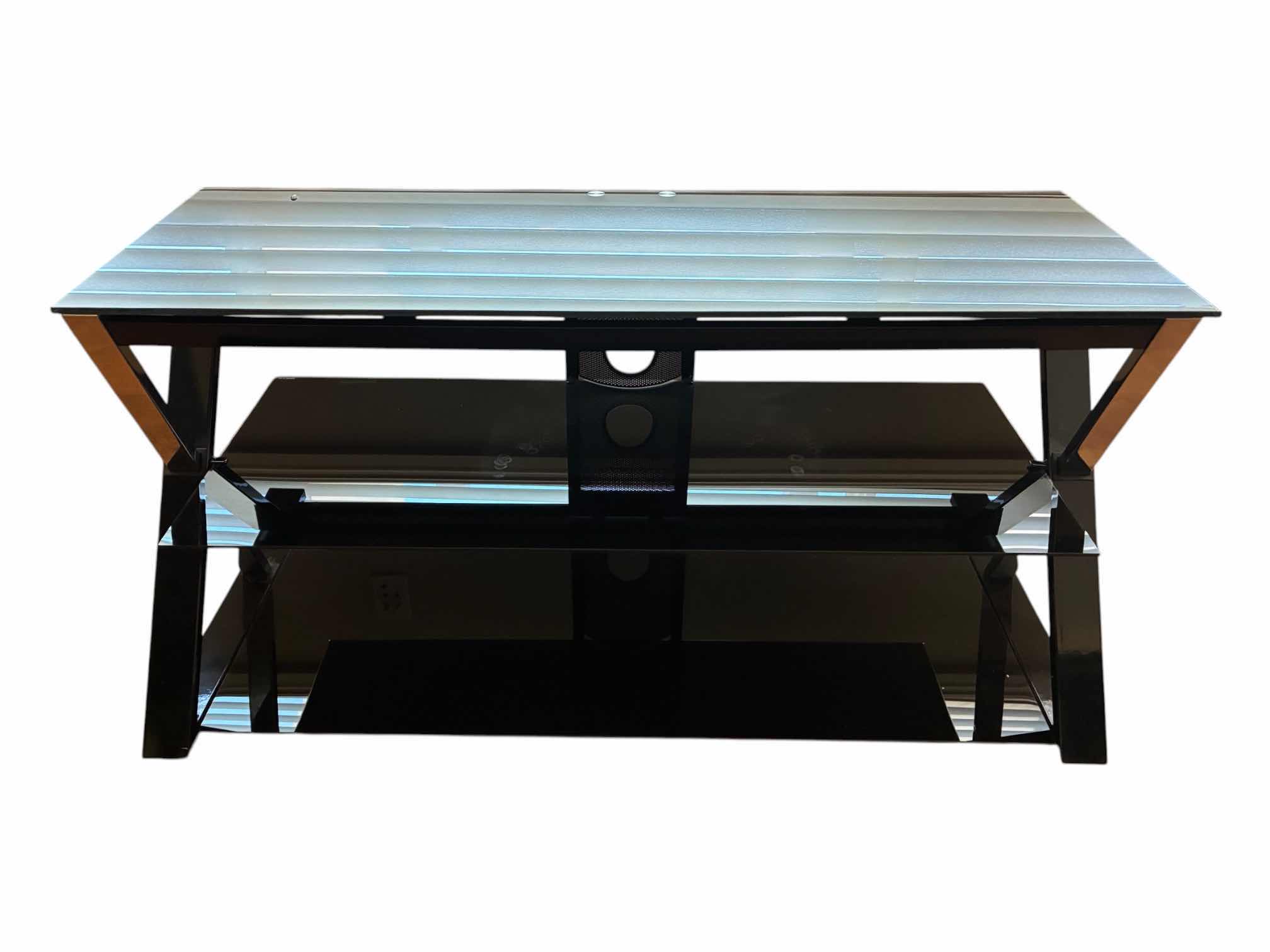 Photo 1 of 3-TIER BLACK GLASS MEDIA CENTER