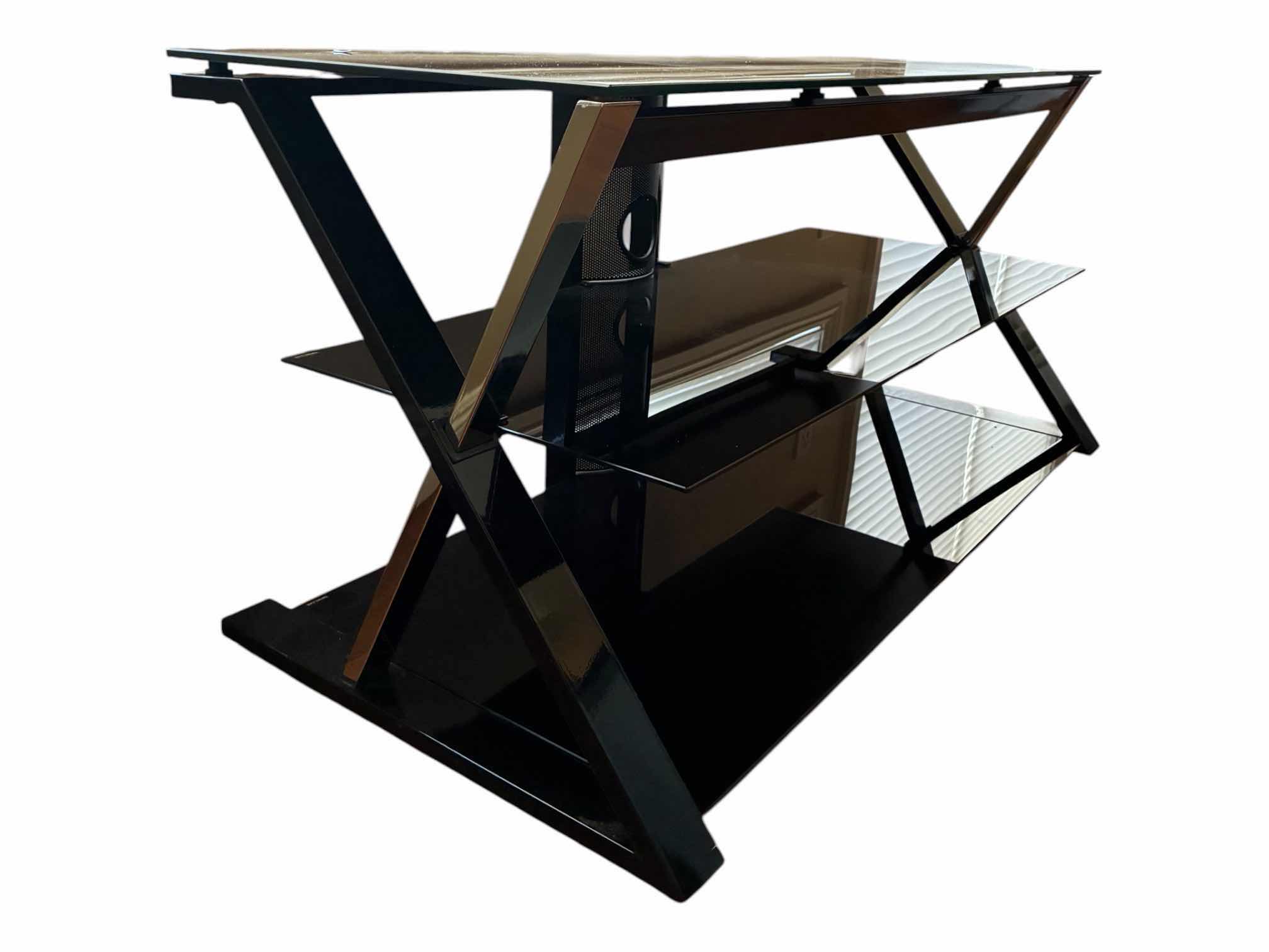 Photo 1 of 3-TIER BLACK GLASS MEDIA CENTER