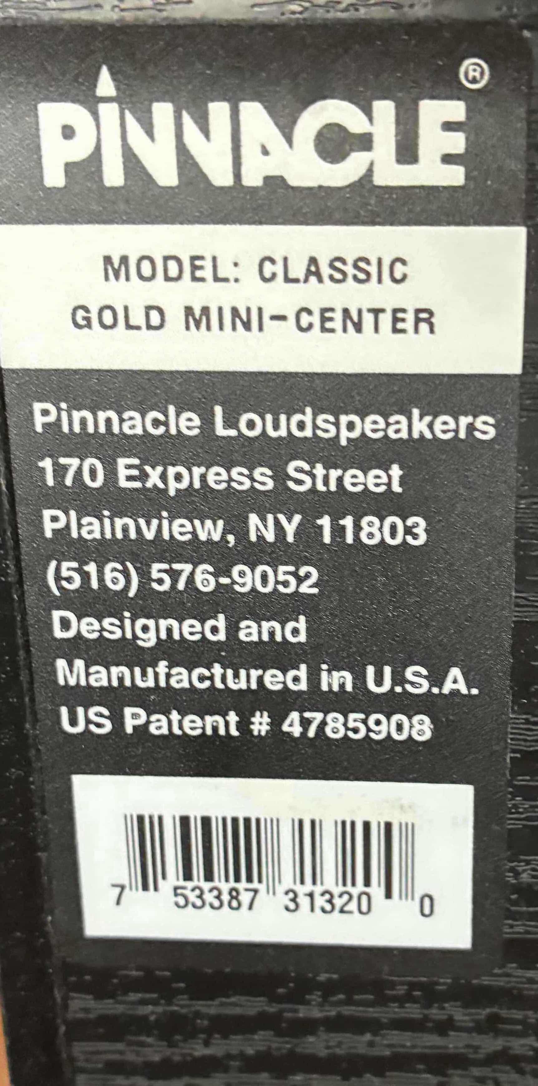 Photo 1 of PINNACLE BABY BOOMER SUBWOOFER & CENTER SPEAKER