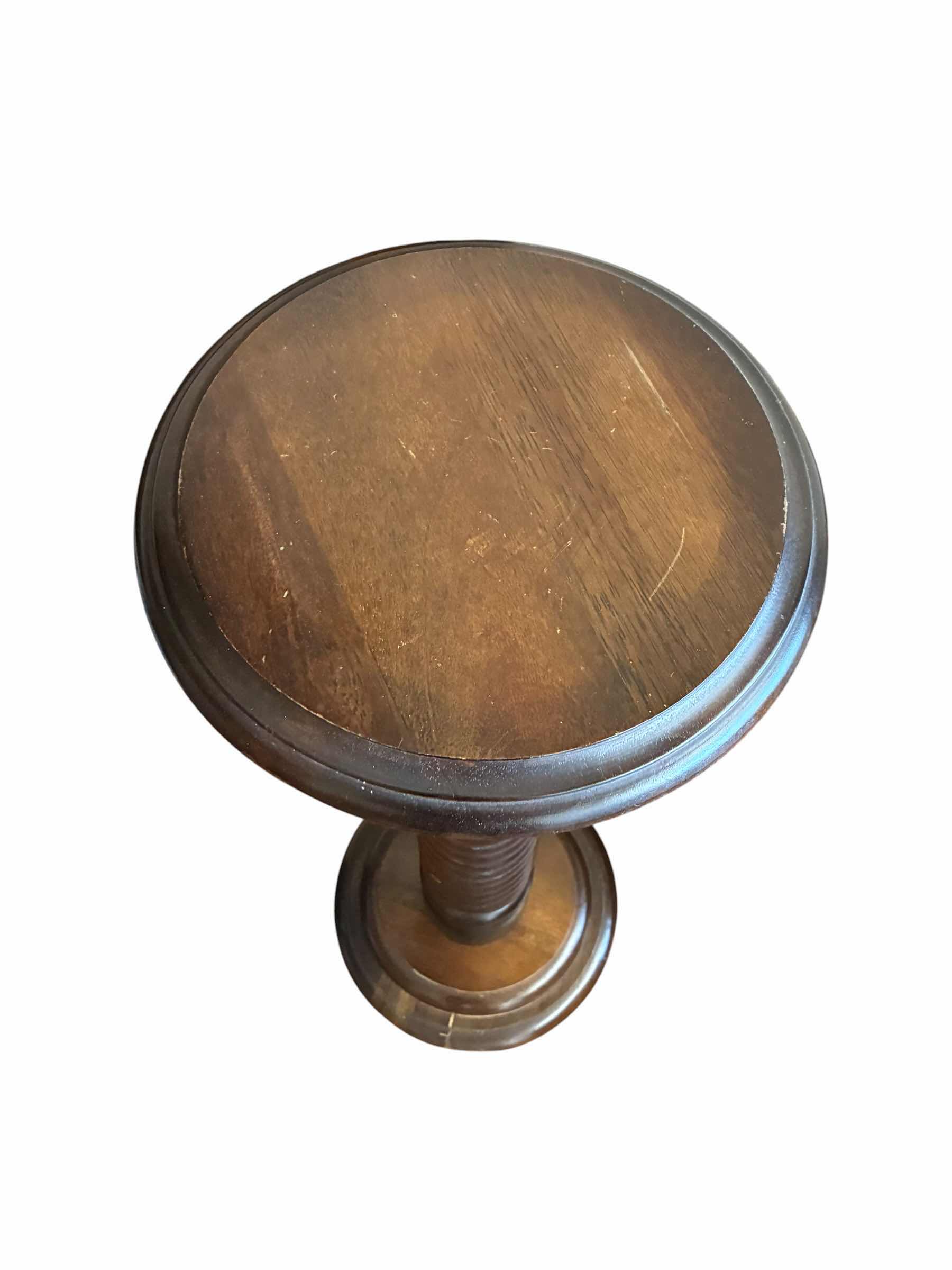 Photo 1 of ANTIQUE HAND CARVED WOOD PEDESTAL 13” X 36”