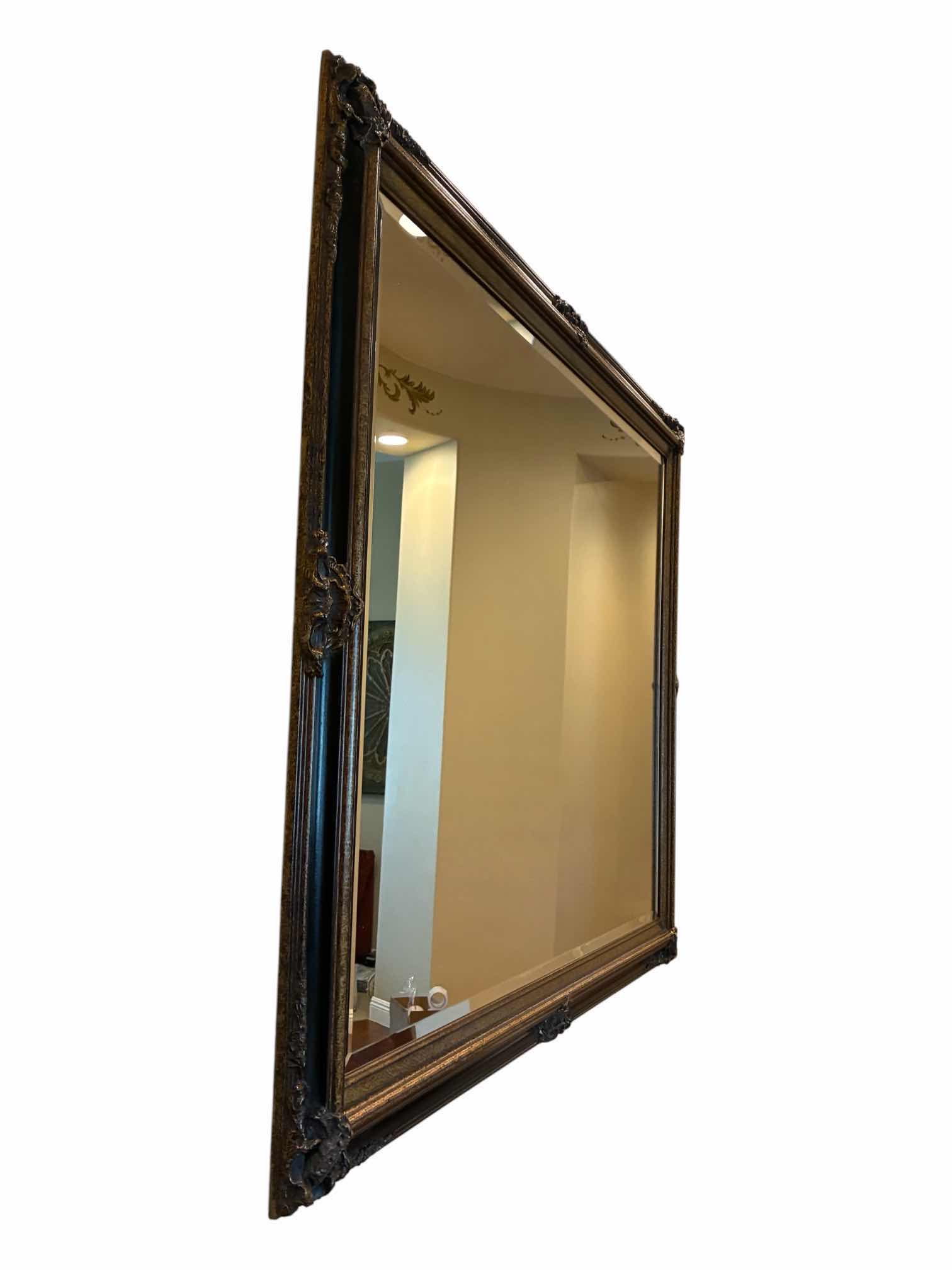 View 3 of AGED BRONZE ORDINATE DESIGN FRAMED MIRROR 55“ X 43”