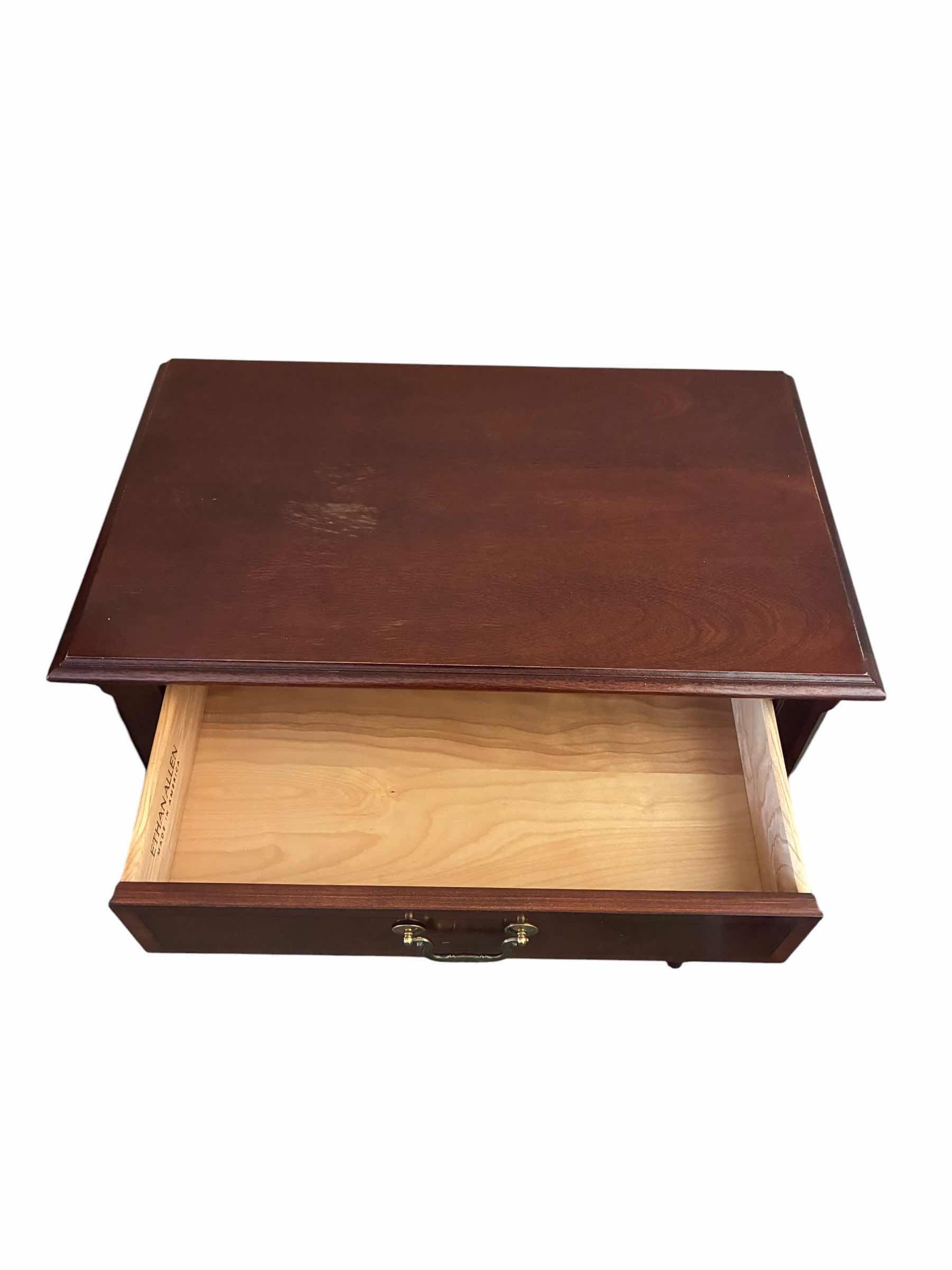 Photo 1 of ETHAN ALLEN MAHOGANY WOOD NIGHTSTAND 28“ X 17“ H30“