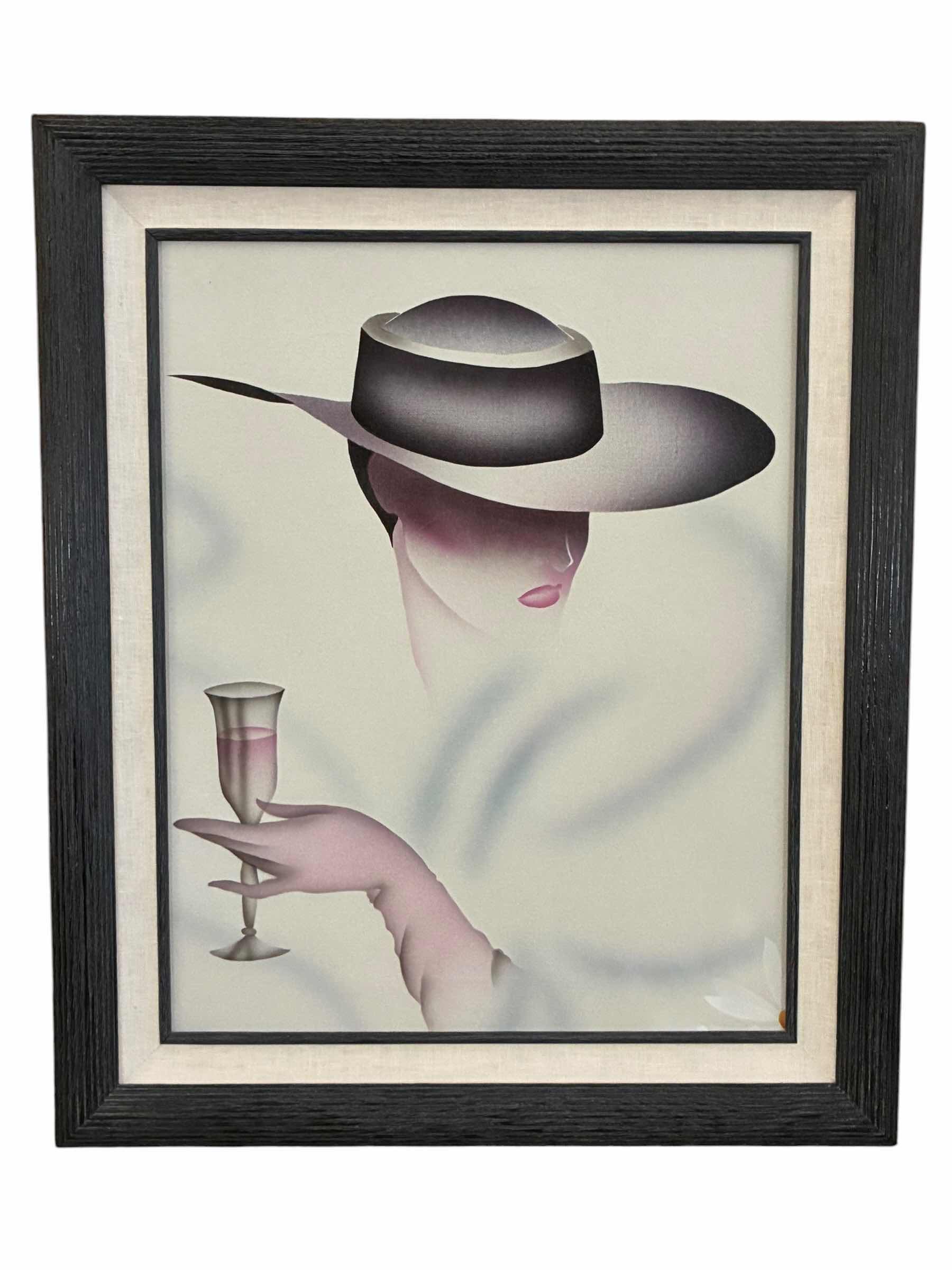 Photo 1 of HAPPY HOUR BY ERIK FREYMAN CANVAS FRAMED ARTWORK 21” X 26”
