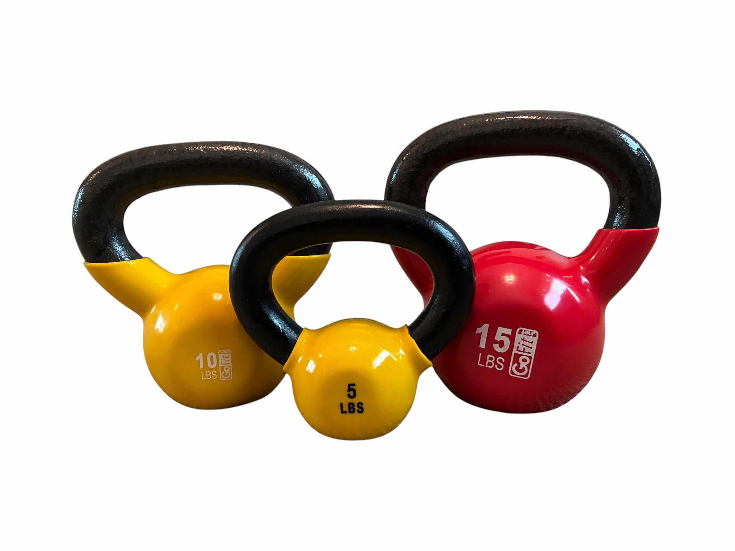 Photo 1 of GO FIT 5LB, 10 LB, 15 LB KETTLE DUMBBELL SET