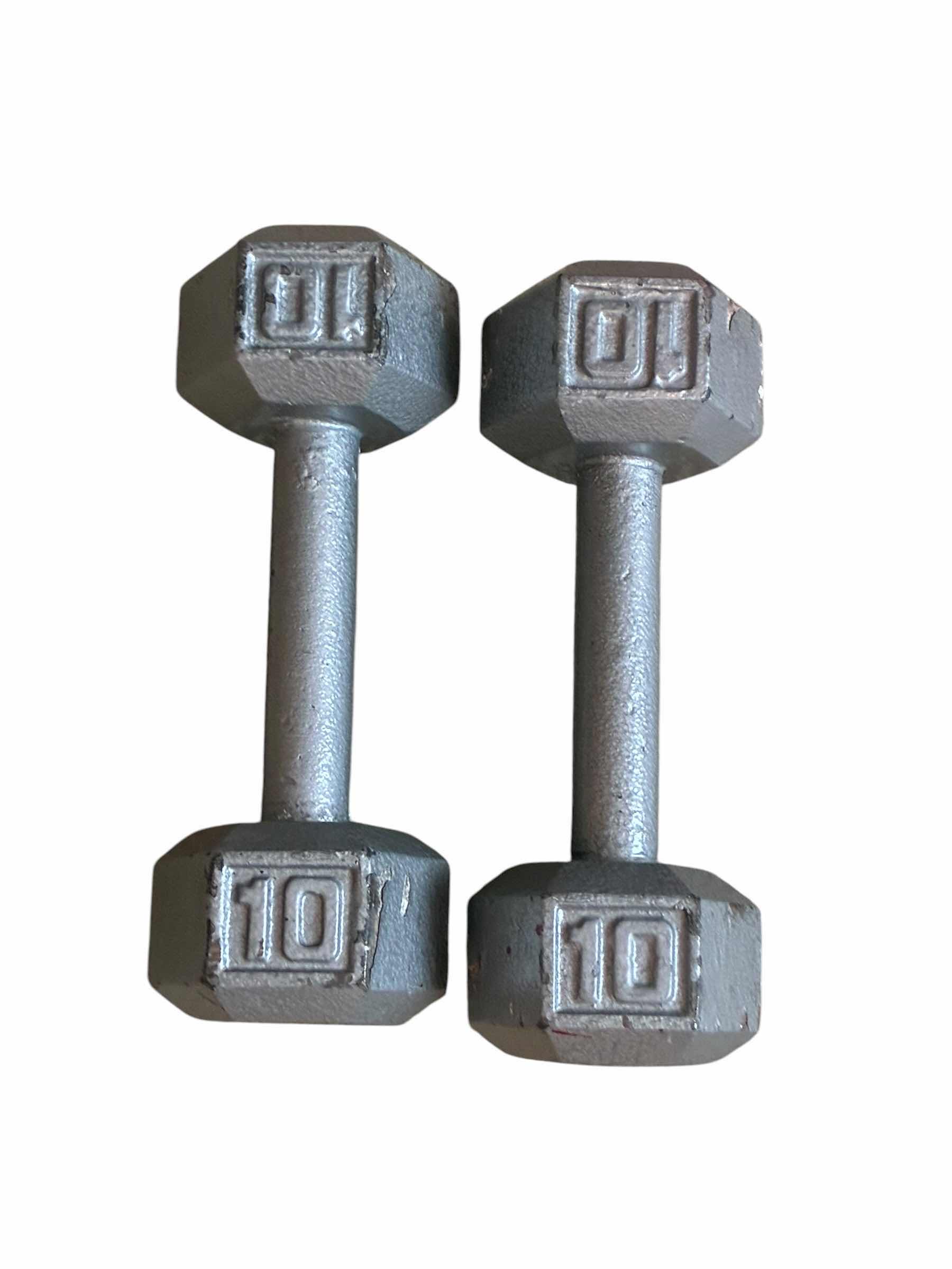 Photo 1 of 10LB IRON HEX DUMBBELL SET