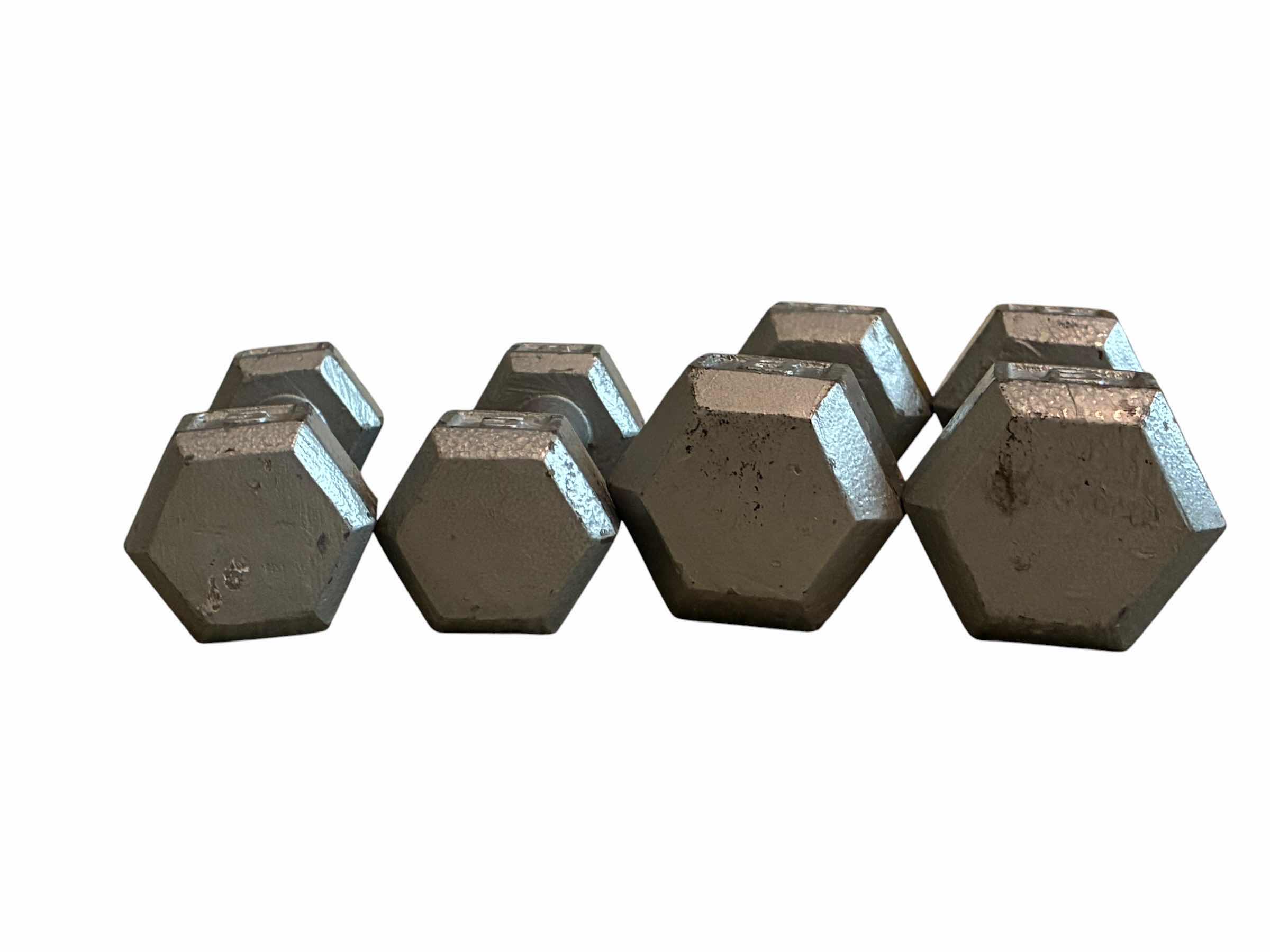 Photo 1 of 5LB & 8LB IRON HEX DUMBBELL SETS