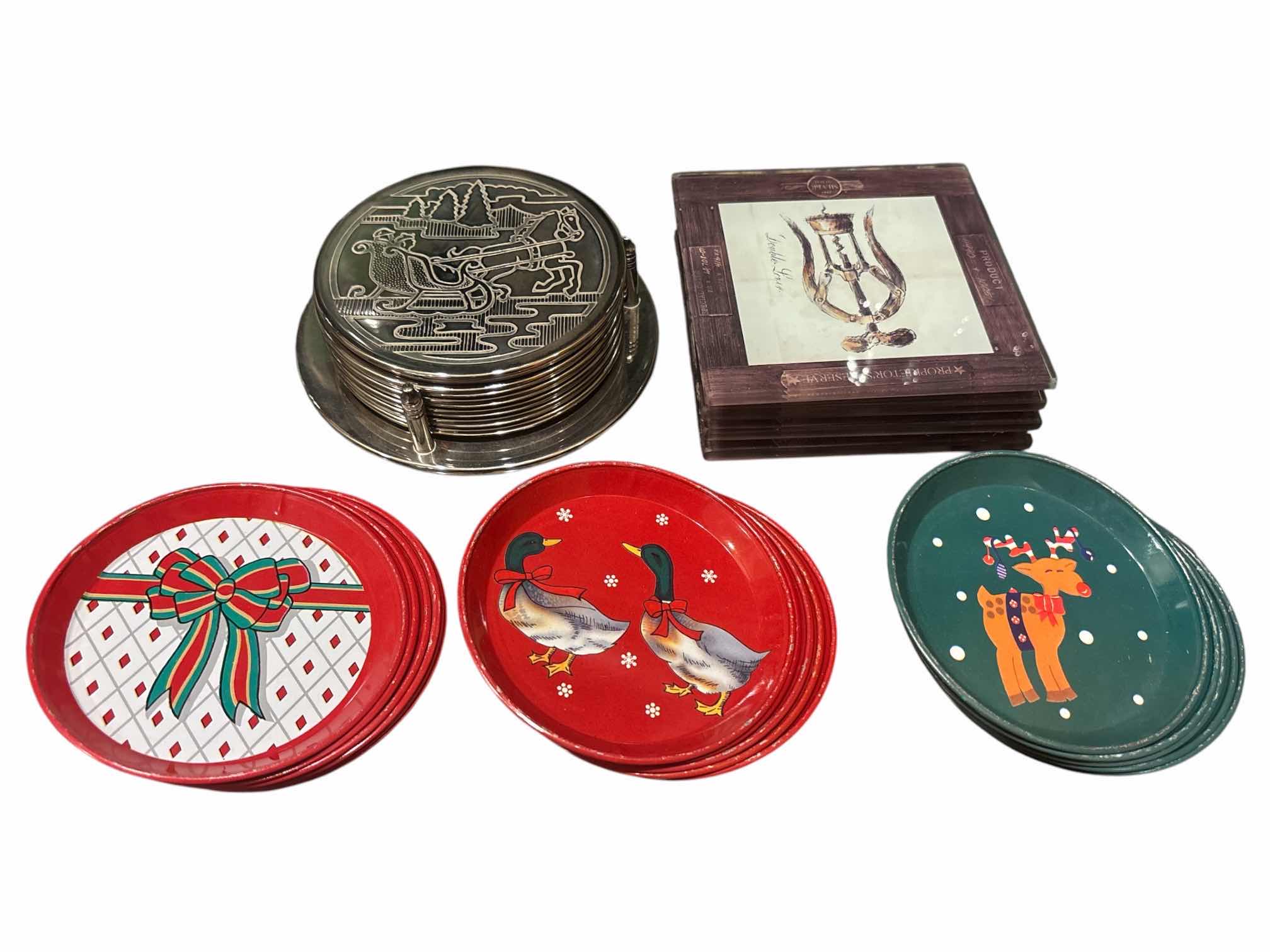 Photo 1 of MULTIPLE SETS OF DECORATIVE DRINK COASTERS