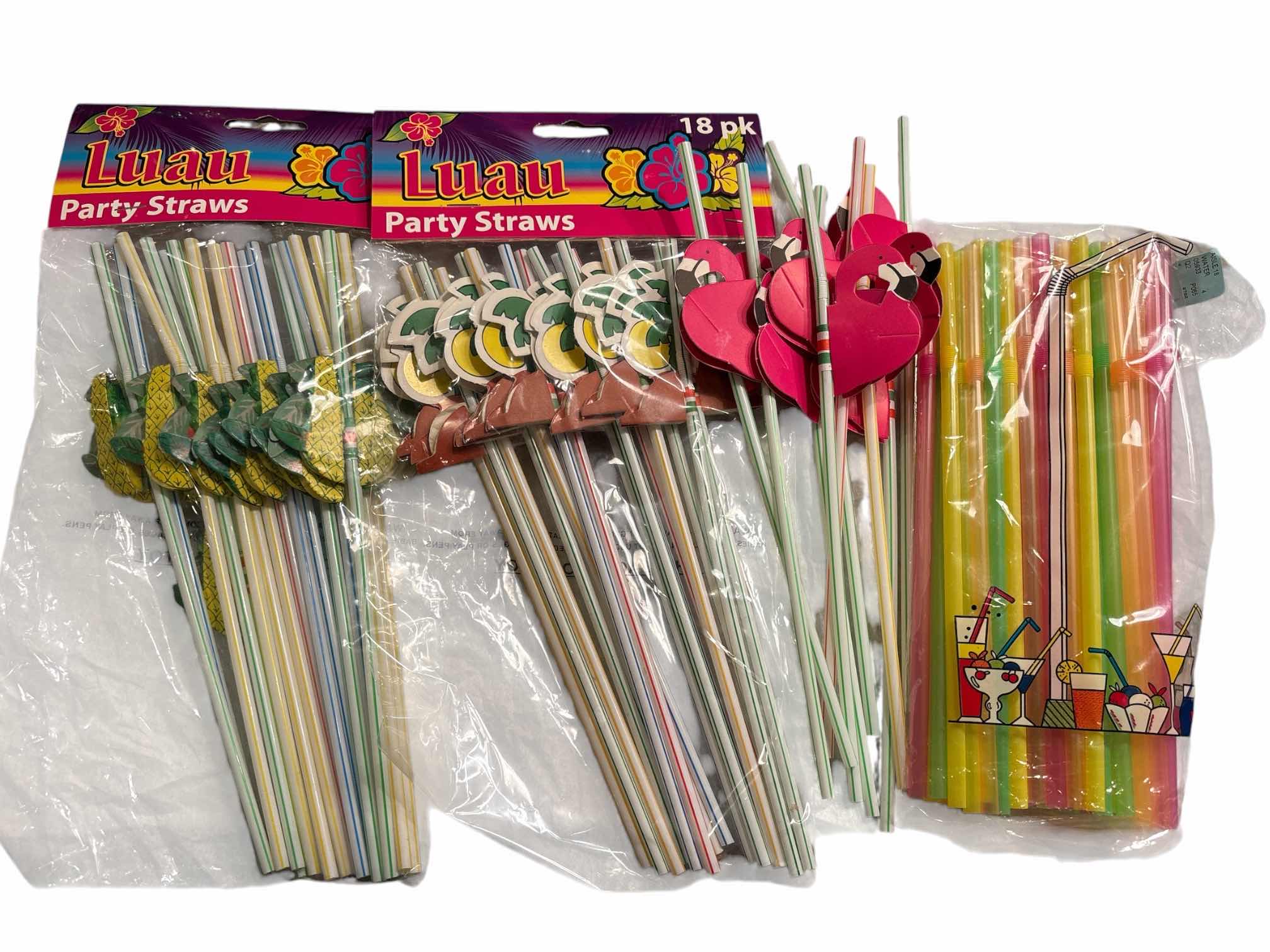 Photo 1 of ASSORTED PARTY SUPPLIES, STRAWS/STIRRERS/PICKS/BALOON WEIGHTS