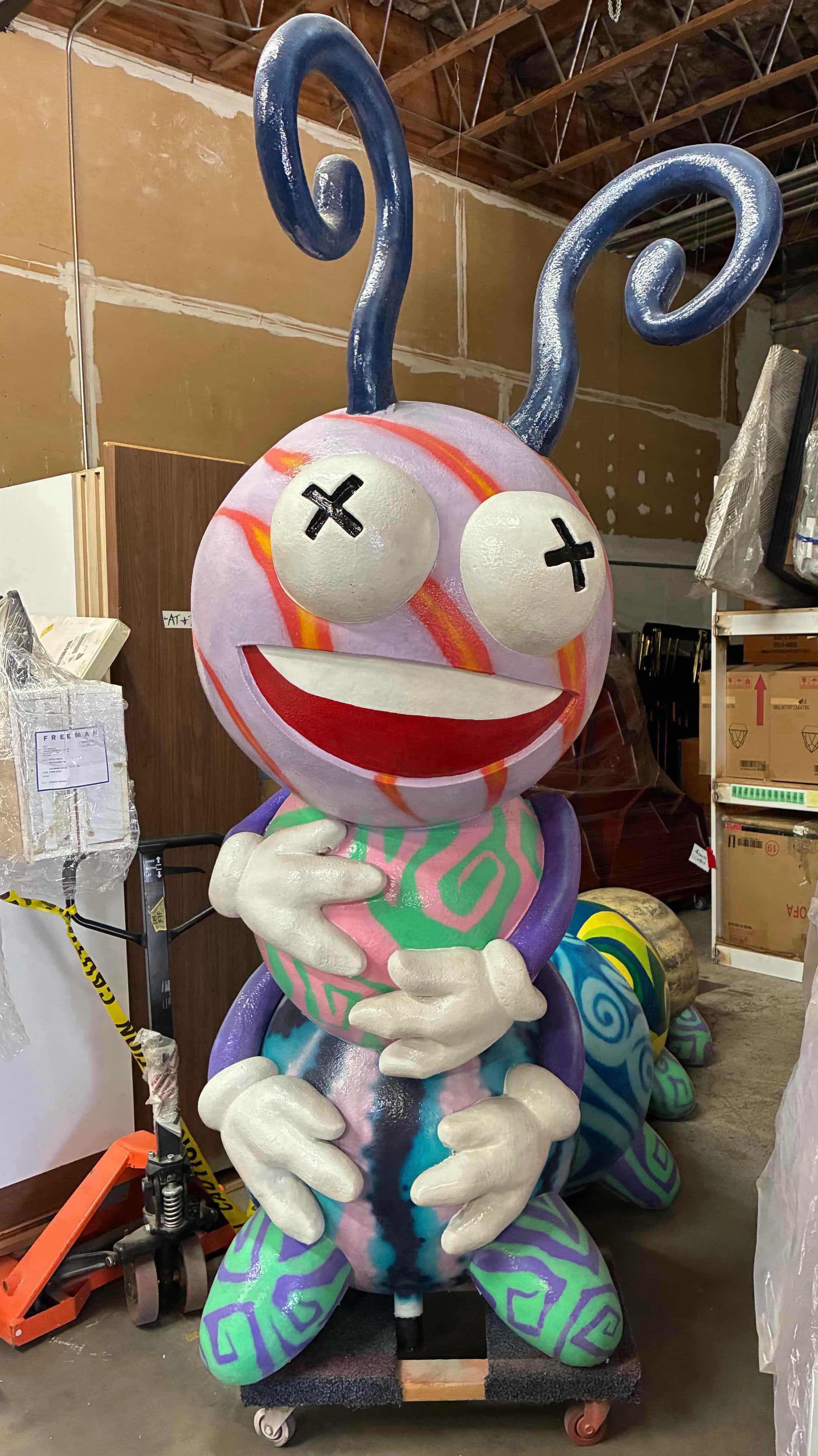 Photo 1 of FUNKY PSYCHEDELIC GINORMOUS 14’ FOAM CATERPILLAR SCULPTURE 175” X 35” H107” (READ NOTES)