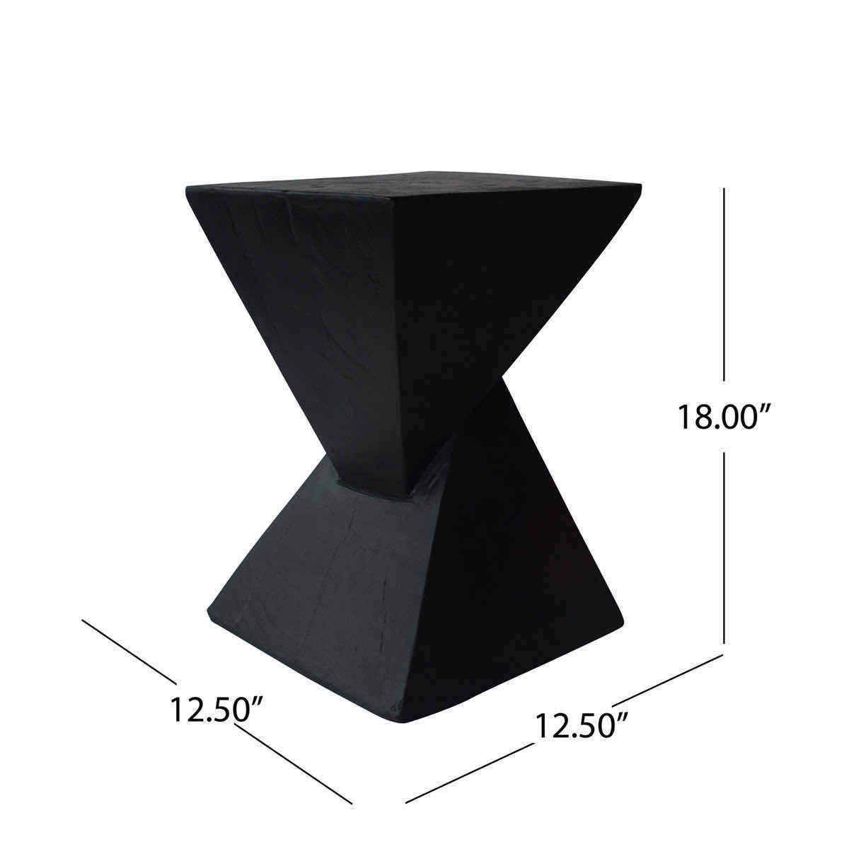 Photo 1 of TESS BLACK WOOD FINISH RESIN SIDE TABLE