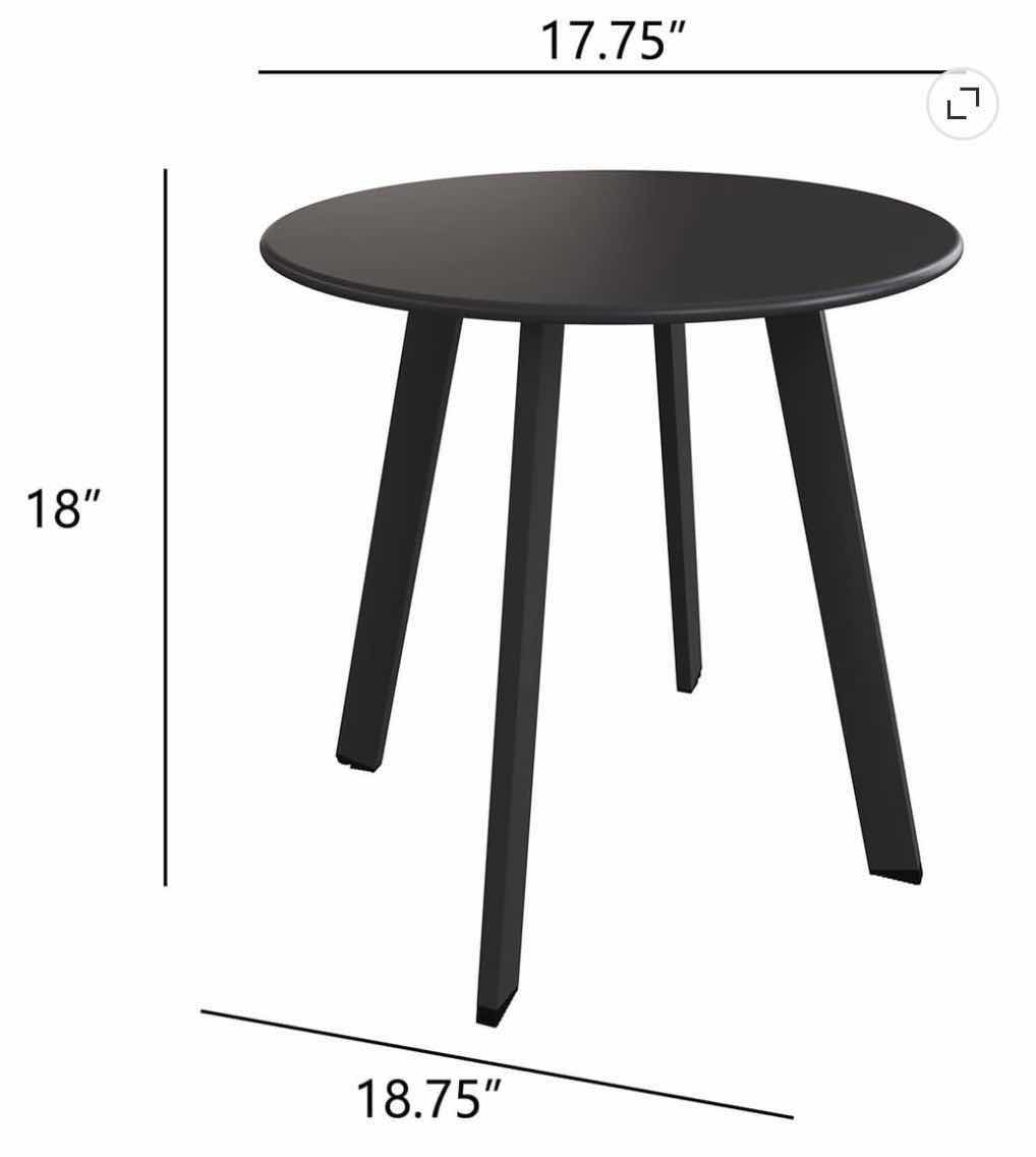 Photo 1 of METAL ROUND ACCENT TABLE, BLACK