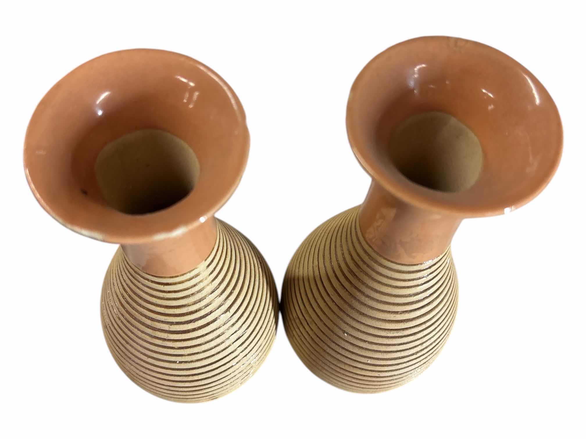 Photo 1 of MODERN 8” CERAMIC VASES (2)