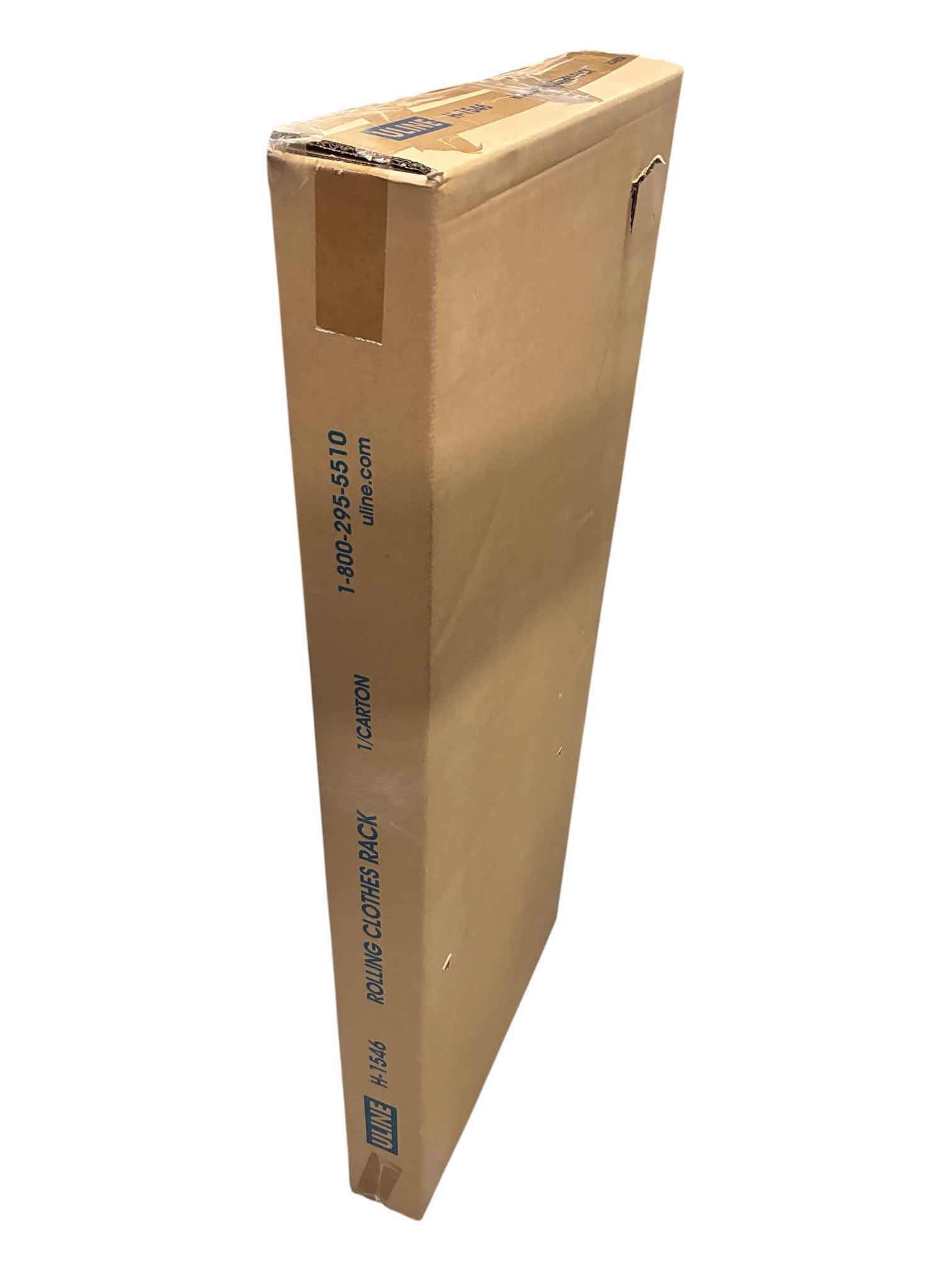 Photo 1 of ULINE STAINLESS STEEL ROLLING CLOTHING RACK H-1546
