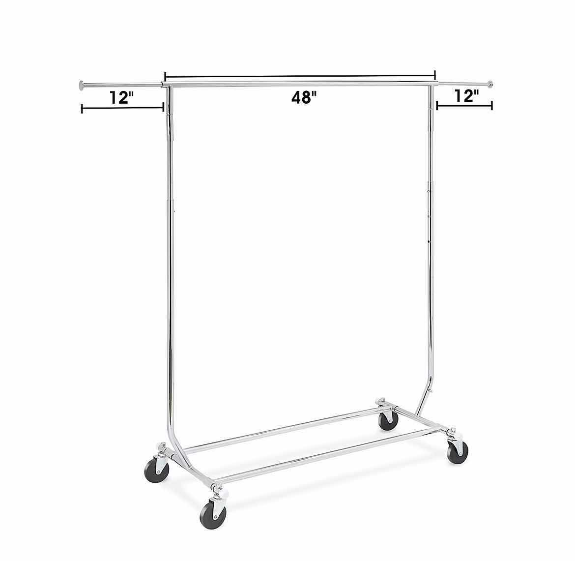 Photo 1 of ULINE STAINLESS STEEL ROLLING CLOTHING RACK H-1546