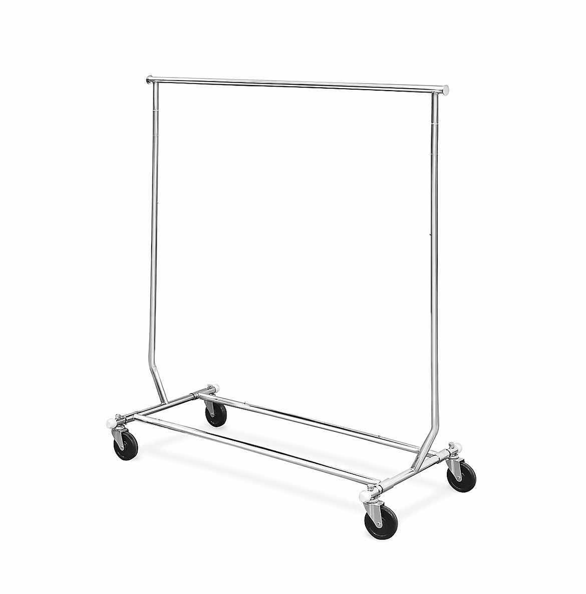 Photo 1 of ULINE STAINLESS STEEL ROLLING CLOTHING RACK H-1546