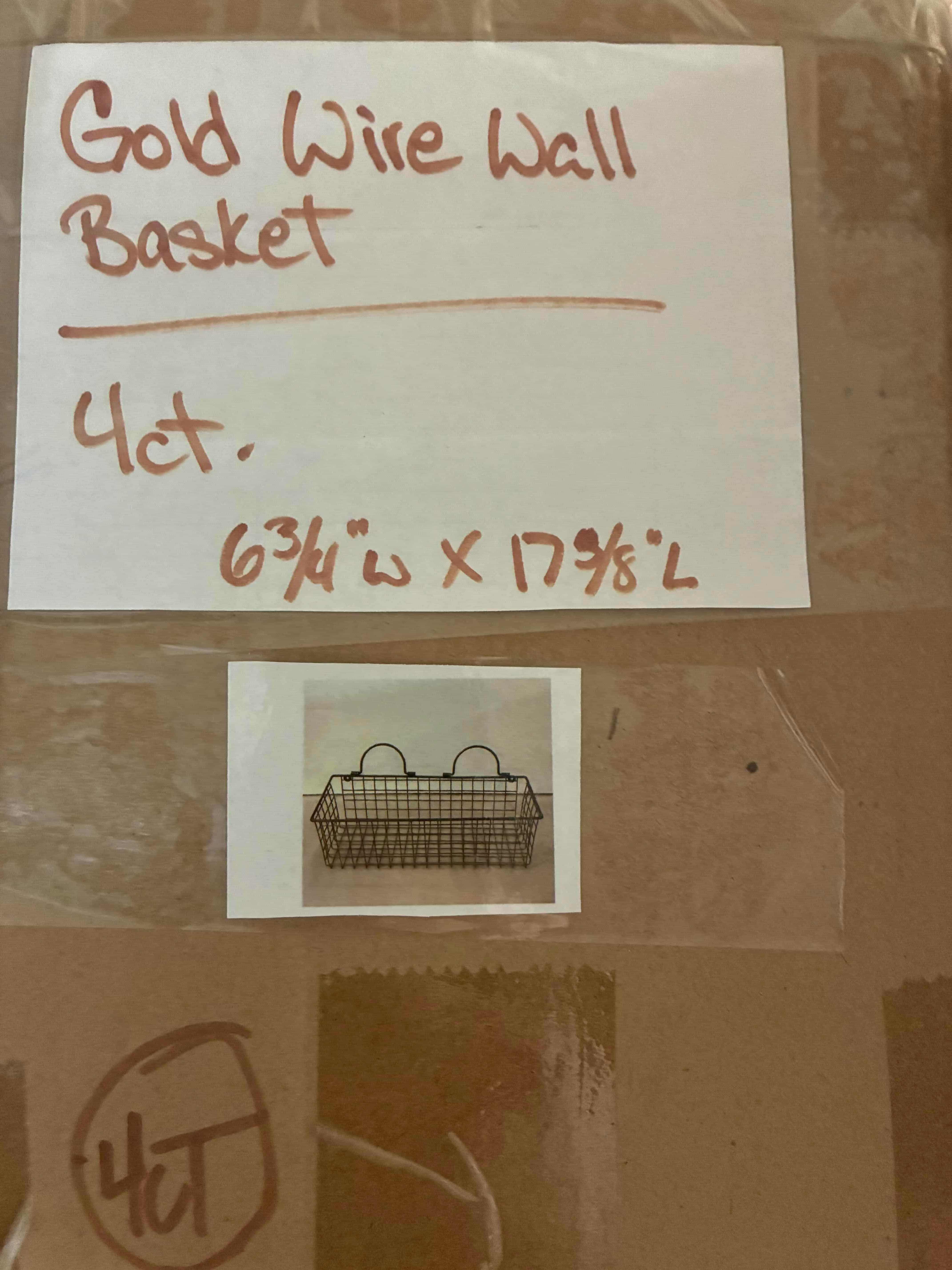 Photo 1 of GOLD WIRE WALL STORAGE BASKET (4)