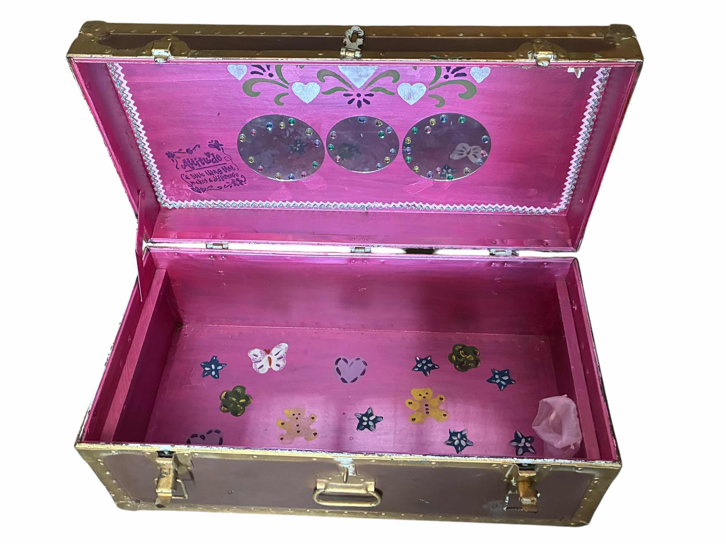 Photo 1 of PAINTED DECORATIVE WOOD TREASURE CHEST 32” X 16” H13”