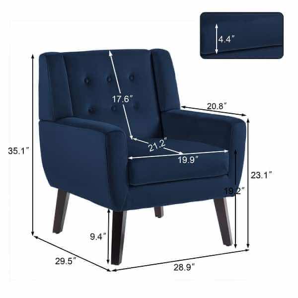 Photo 1 of MID-CENTURY MODERN ROYAL BLUE UPHOLSTERED ACCENT ARMCHAIR