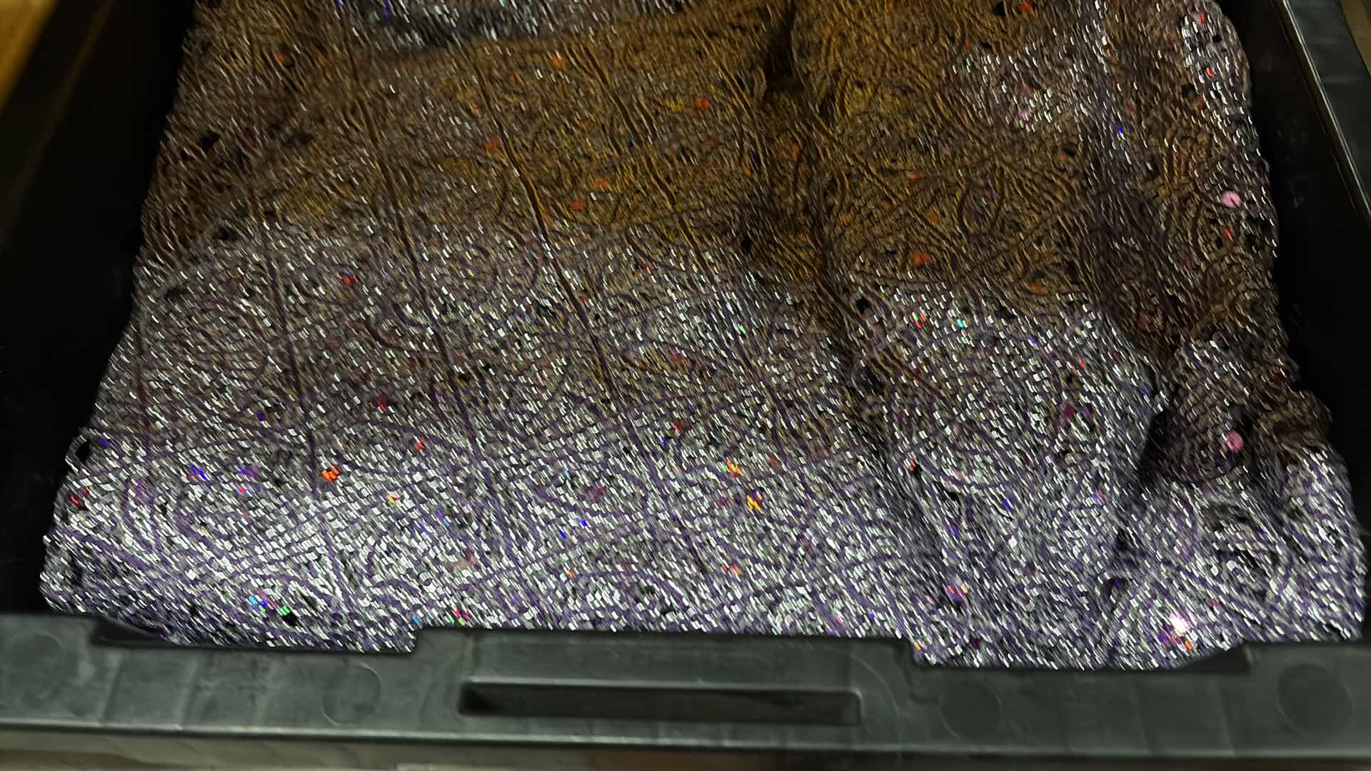 Photo 1 of 6-PURPLE & SILVER FLORAL CHAIN LACE TABLECLOTHS D132”