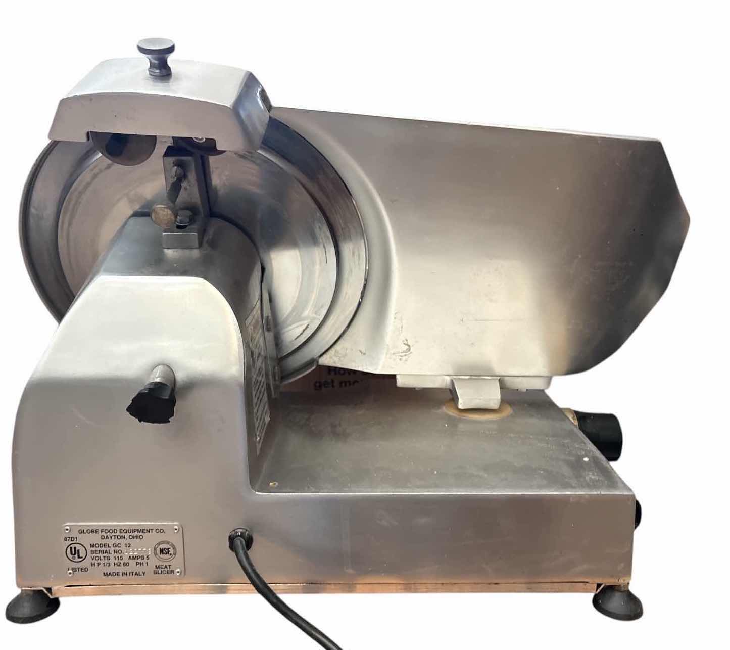Photo 1 of GLOBE COMMERCIAL MEAT SLICER – MODEL C12 12-INCH BLAFE 115V 5.5 AMP
