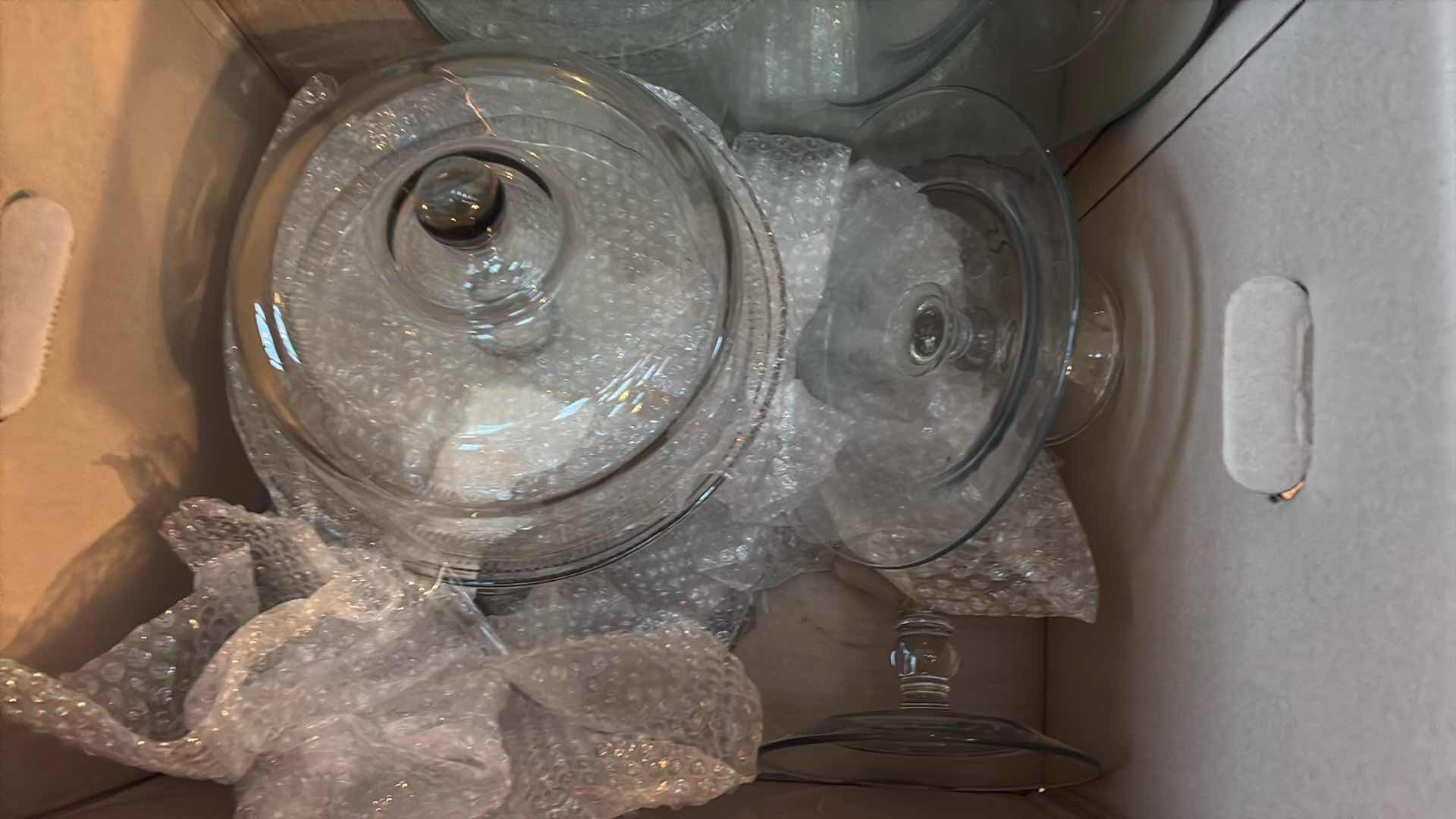 Photo 1 of ASSORTED GLASS CAKE STANDS & COVERED SERVING DISHES – MULTIPLE PIECES $90