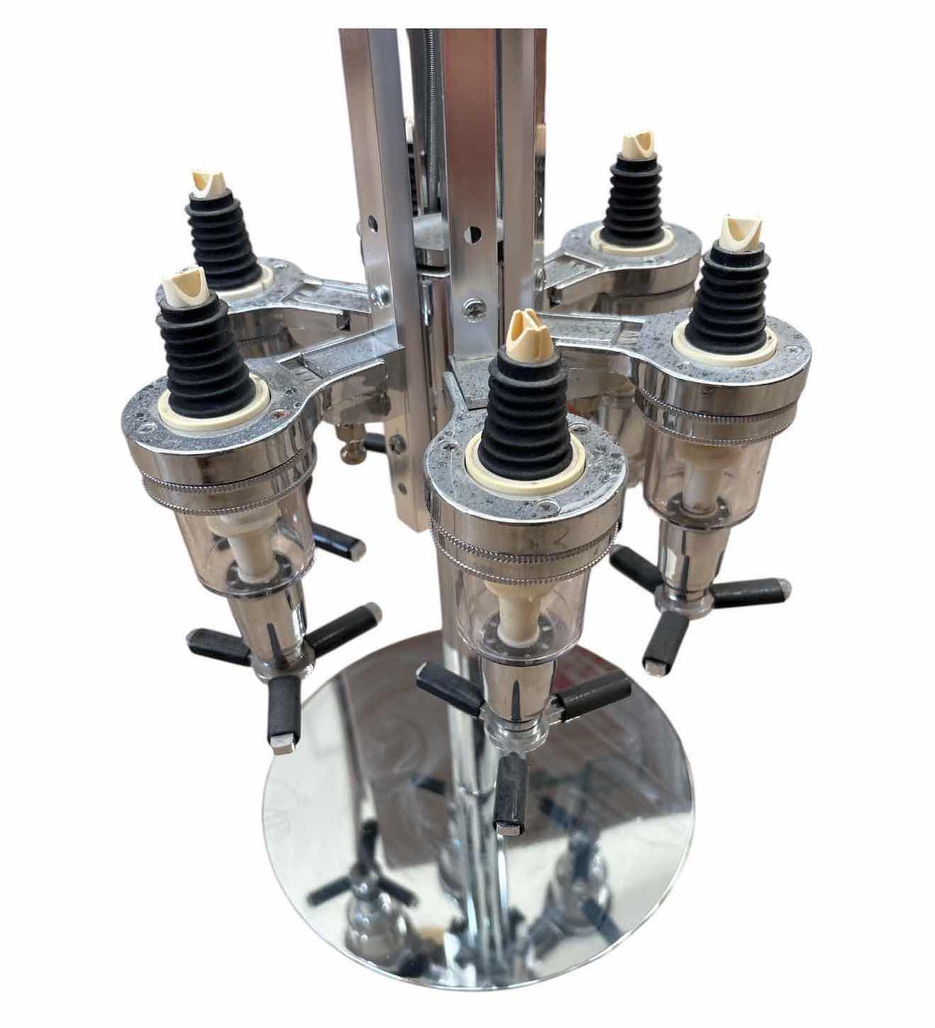 Photo 1 of 6-BOTTLE ROTATING LIQUOR DISPENSER CAROUSEL W/ MEASURED SHOT DISPENSERS H20”
