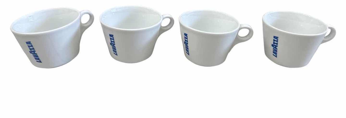Photo 1 of 8-PCS LAVAZZA ESPRESSO & CAPPUCCINO WHITE CUPS D4”