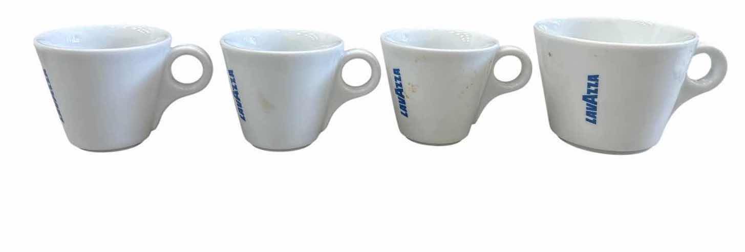 Photo 1 of 8-PCS LAVAZZA ESPRESSO & CAPPUCCINO WHITE CUPS D4”