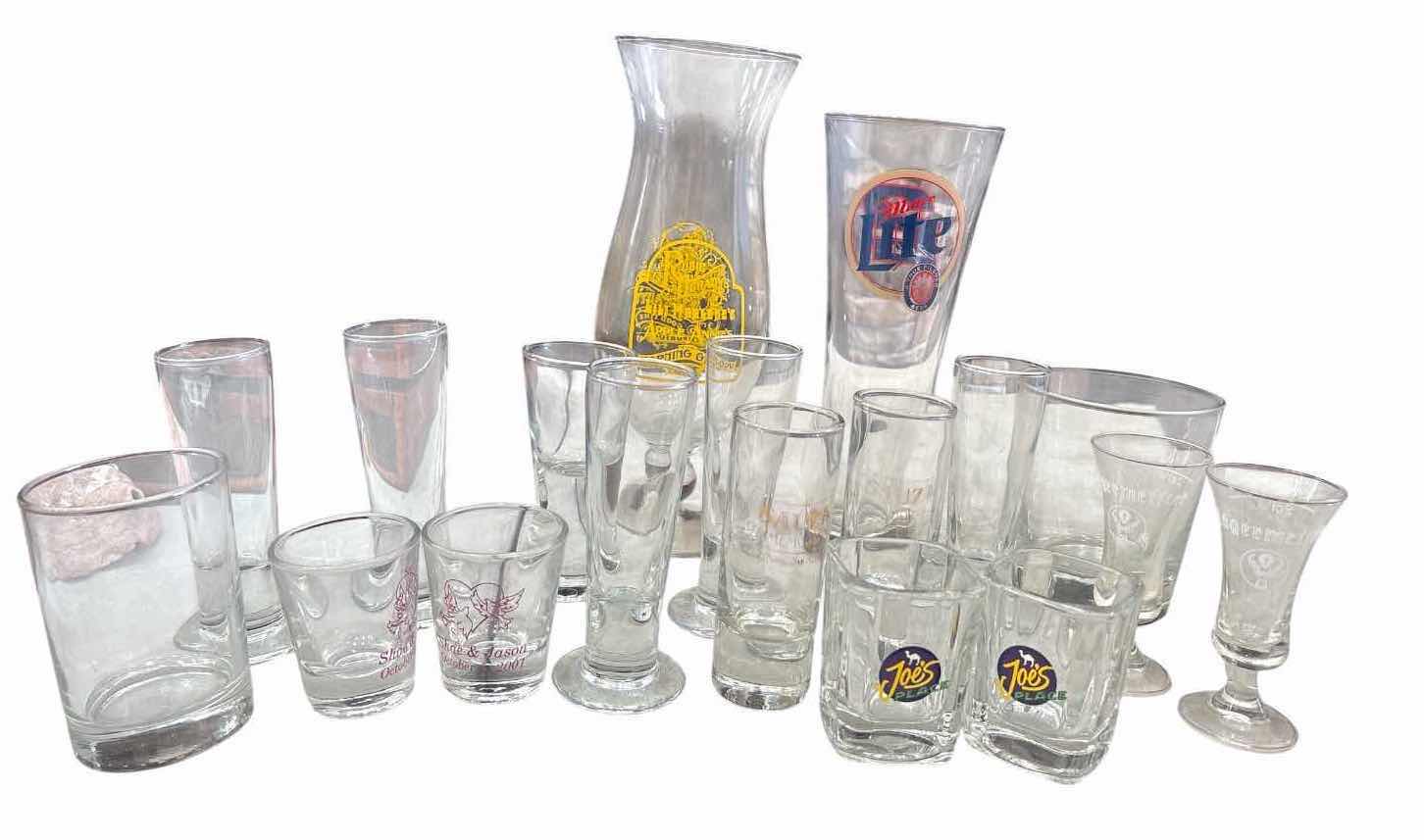 Photo 1 of 18-PCS ASSORTED BARWARE & SOUVENIR SHOT GLASS COLLECTION