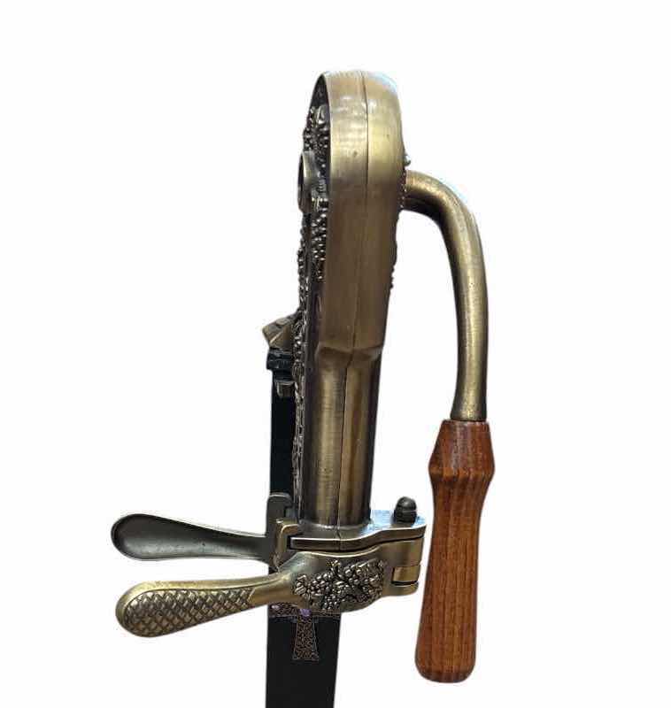 Photo 1 of ESTATE GRAPEVINE TABLE-MOUNT LEVER WINE BOTTLE OPENER H24”