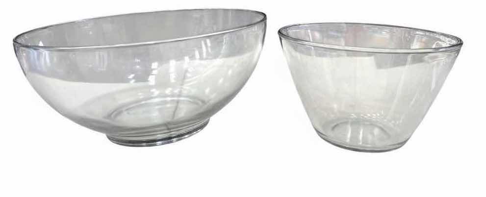 Photo 1 of 2-PCS CLEAR GLASS MIXING & SERVING BOWLS