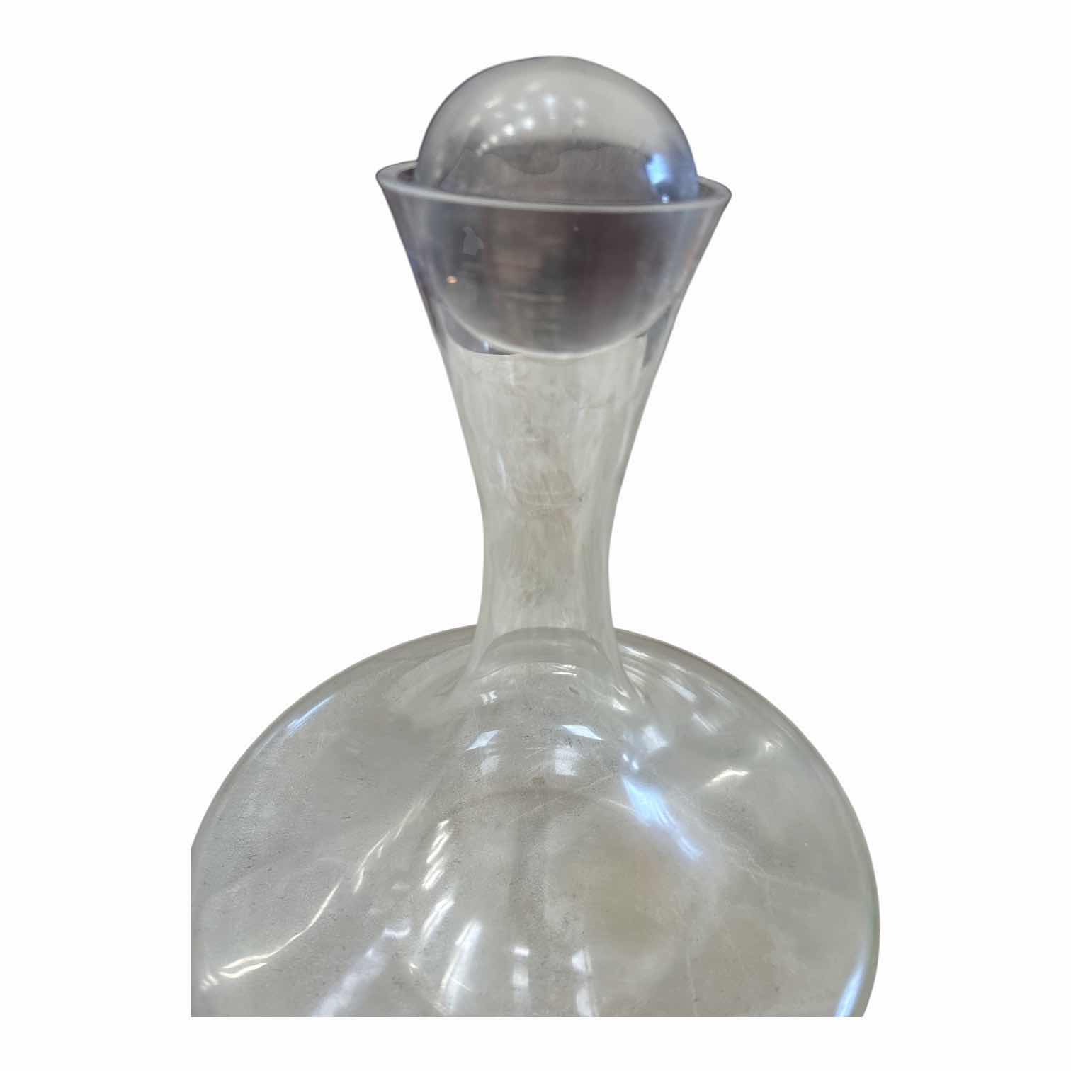 Photo 1 of CLEAR GLASS WINE DECANTER WITH BALL STOPPER H11”