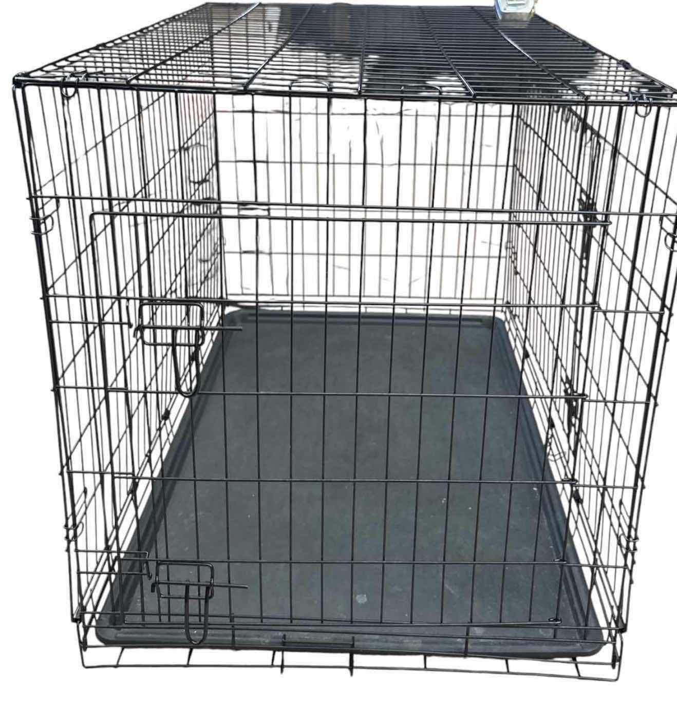 Photo 1 of FOLDING WIRE DOUBLE DOOR PET CRATE W/PLASTIC TRAY  43”X27”H29.5” $130