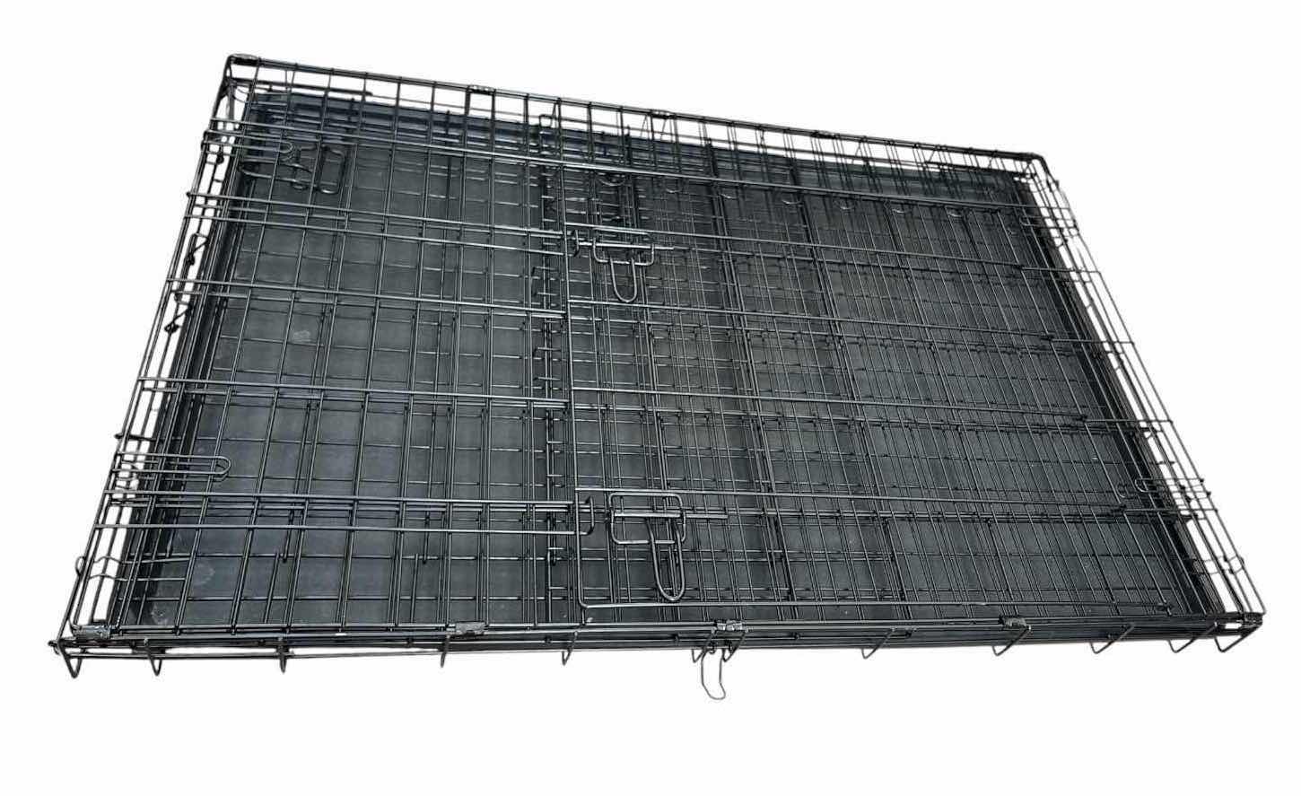 Photo 1 of FOLDING WIRE DOUBLE DOOR PET CRATE W/PLASTIC TRAY  43”X27”H29.5” $130
