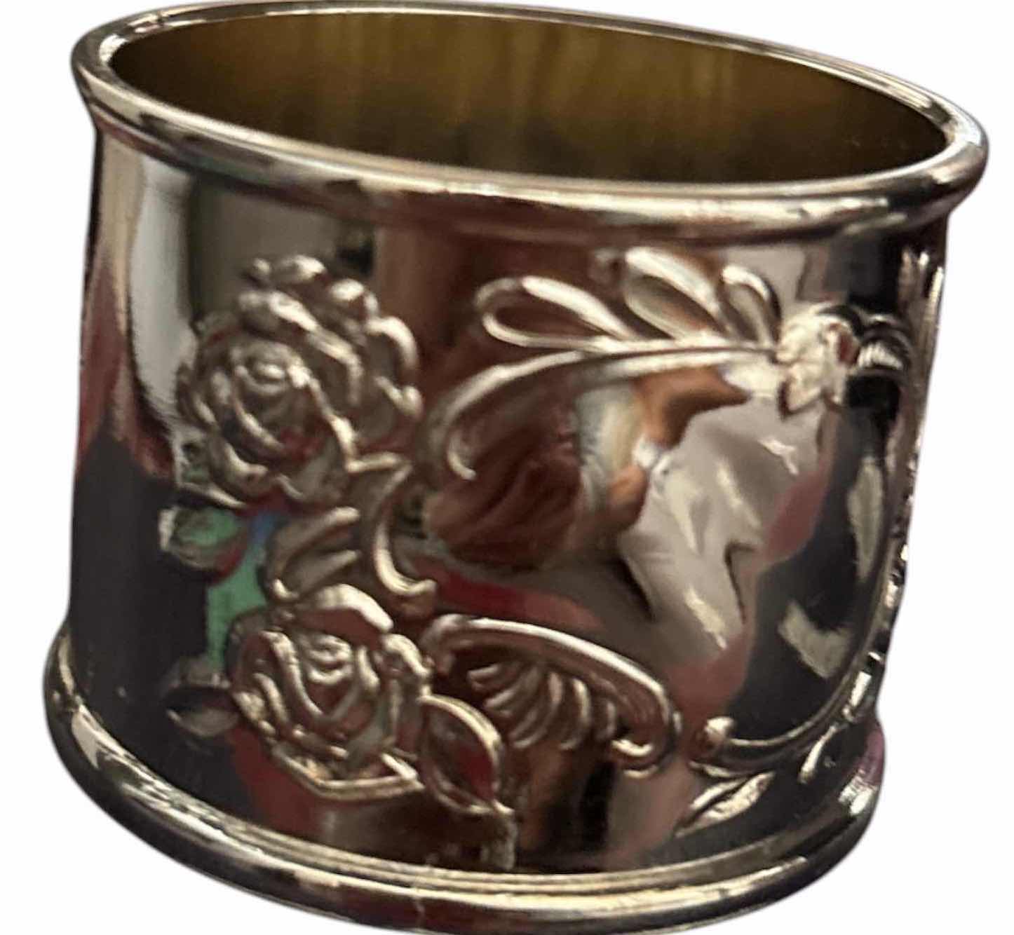 Photo 1 of DAVID ORGELL ORNATE SILVER-TONE NAPKIN RINGS – SET OF 6 W/ BOX H1.5”