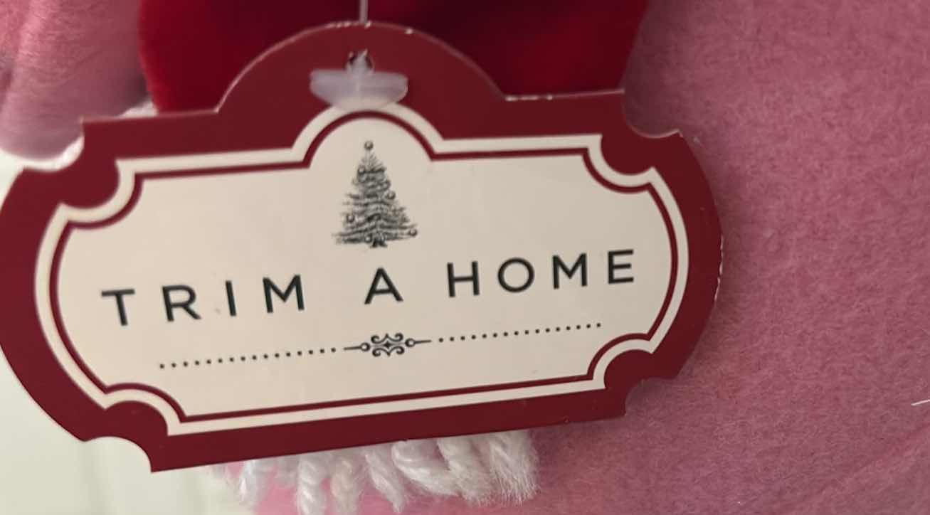 Photo 1 of TRIM A HOME CHRISTMAS FLAMINGO PLUSH FIGURE WITH SANTA HAT & SCARF H31”