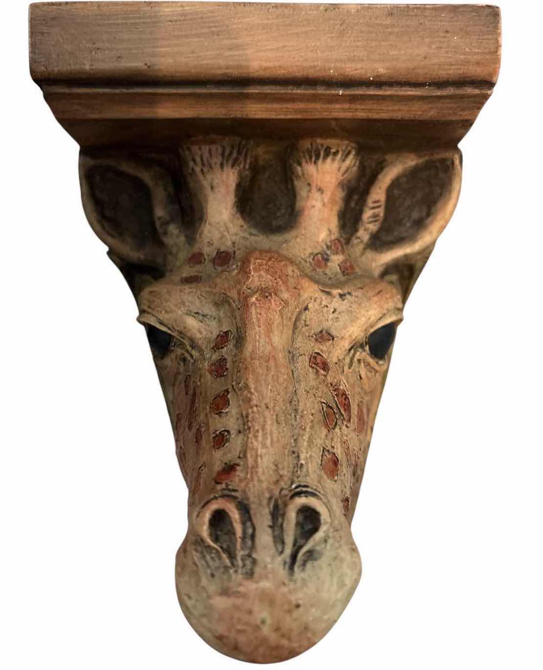 Photo 1 of 2-PCS DECORATIVE GIRAFFE HEAD WALL SMALL SHELF H8.5”
