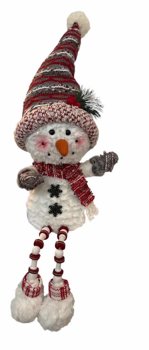 Photo 1 of 2-PCS WHIMSICAL CHRISTMAS SNOWMAN FIGURES WITH SLED H17”