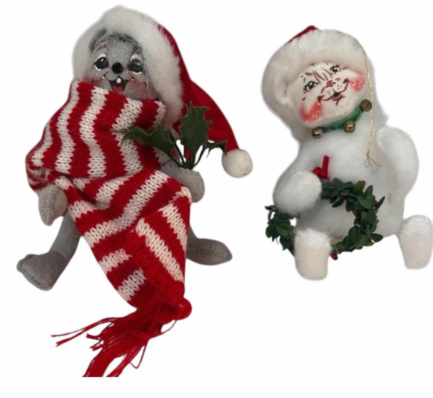 Photo 1 of 3-PCS VINTAGE ANNALEE CHRISTMAS MOUSE FIGURES H12”