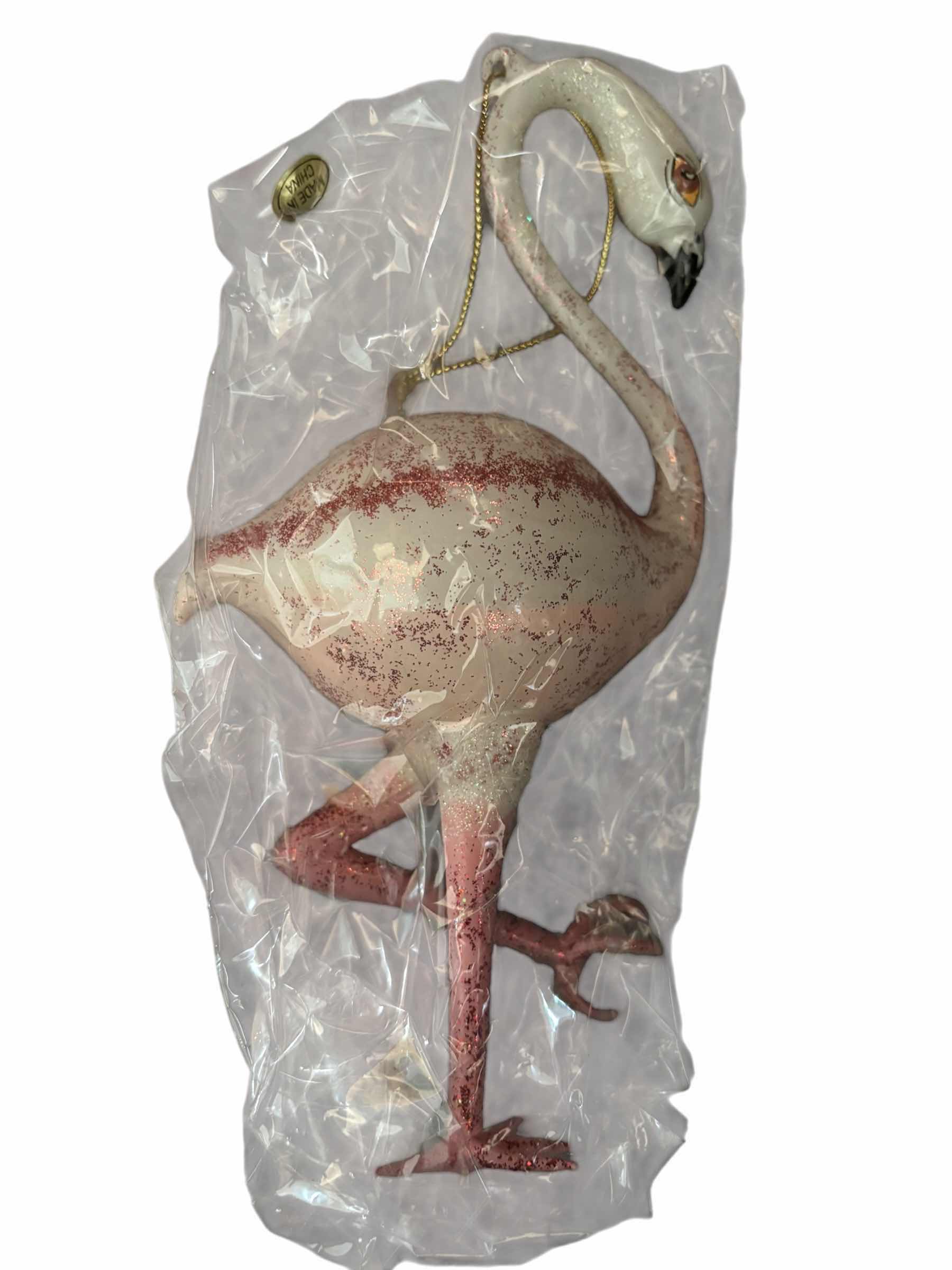 Photo 1 of ASIAN TREASURES COLLECTIBLE GLASS ORNAMENTS: FLAMINGO FLING, GRAY ELEPHANT & SMALL FLING