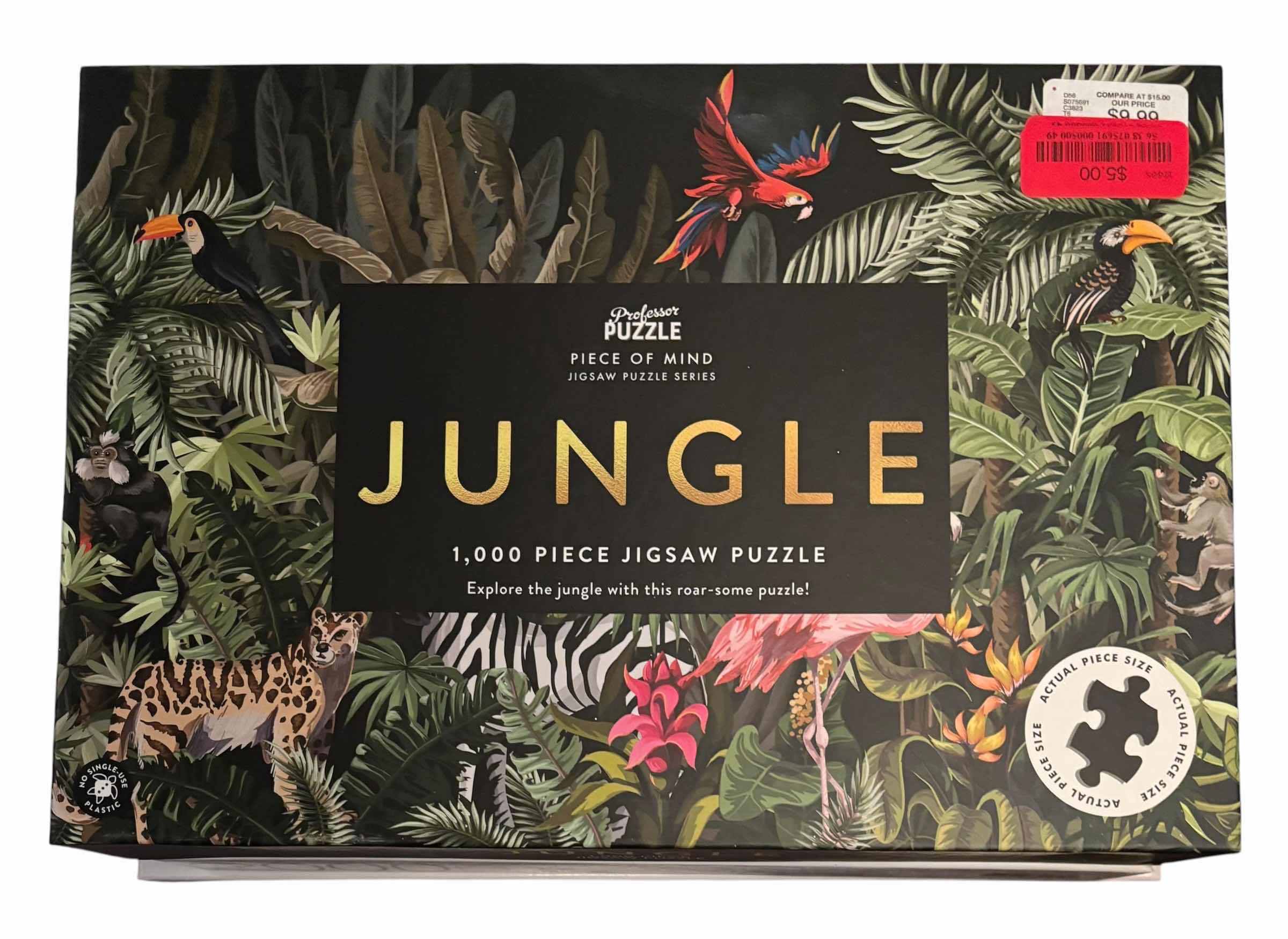 Photo 1 of NIB PUZZLES: TIGER SHAPE, JUNGLE & MORE